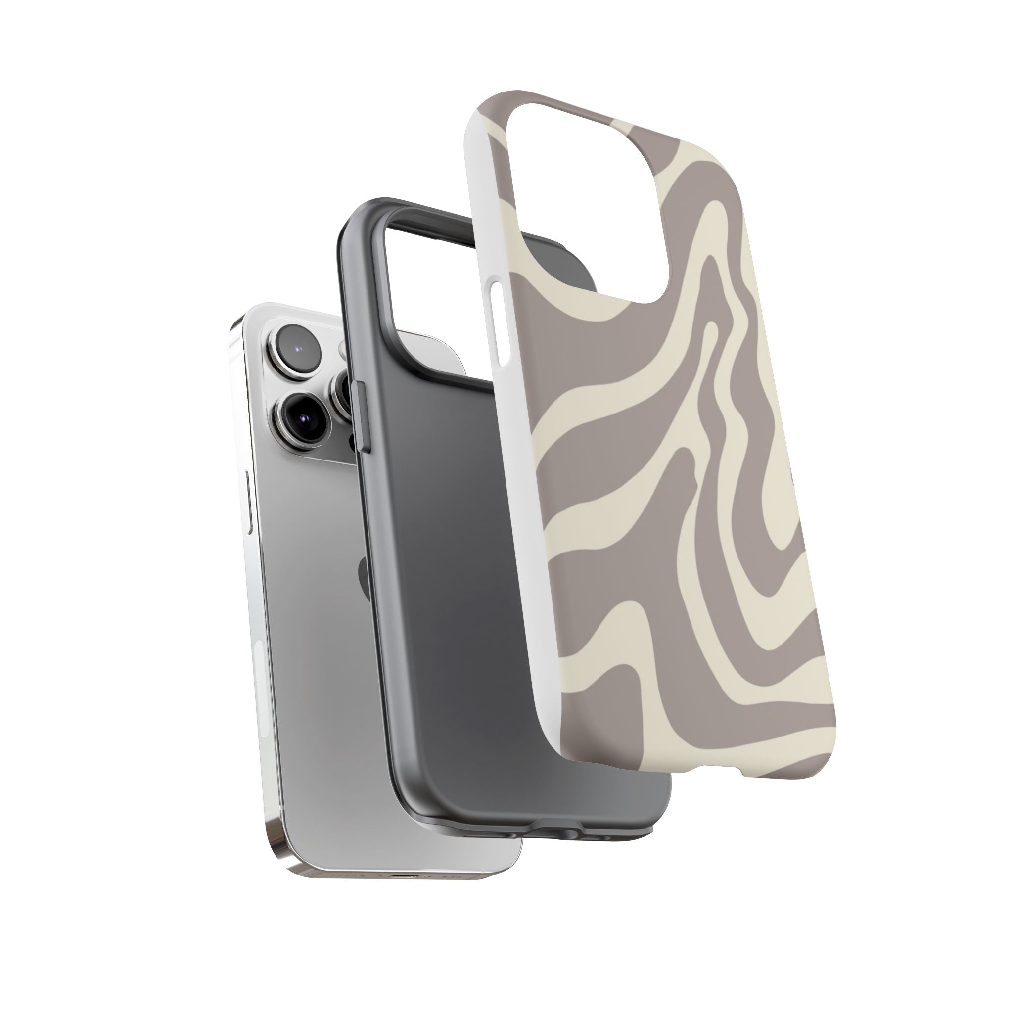 Neutral Zebra Print Tough iPhone Case