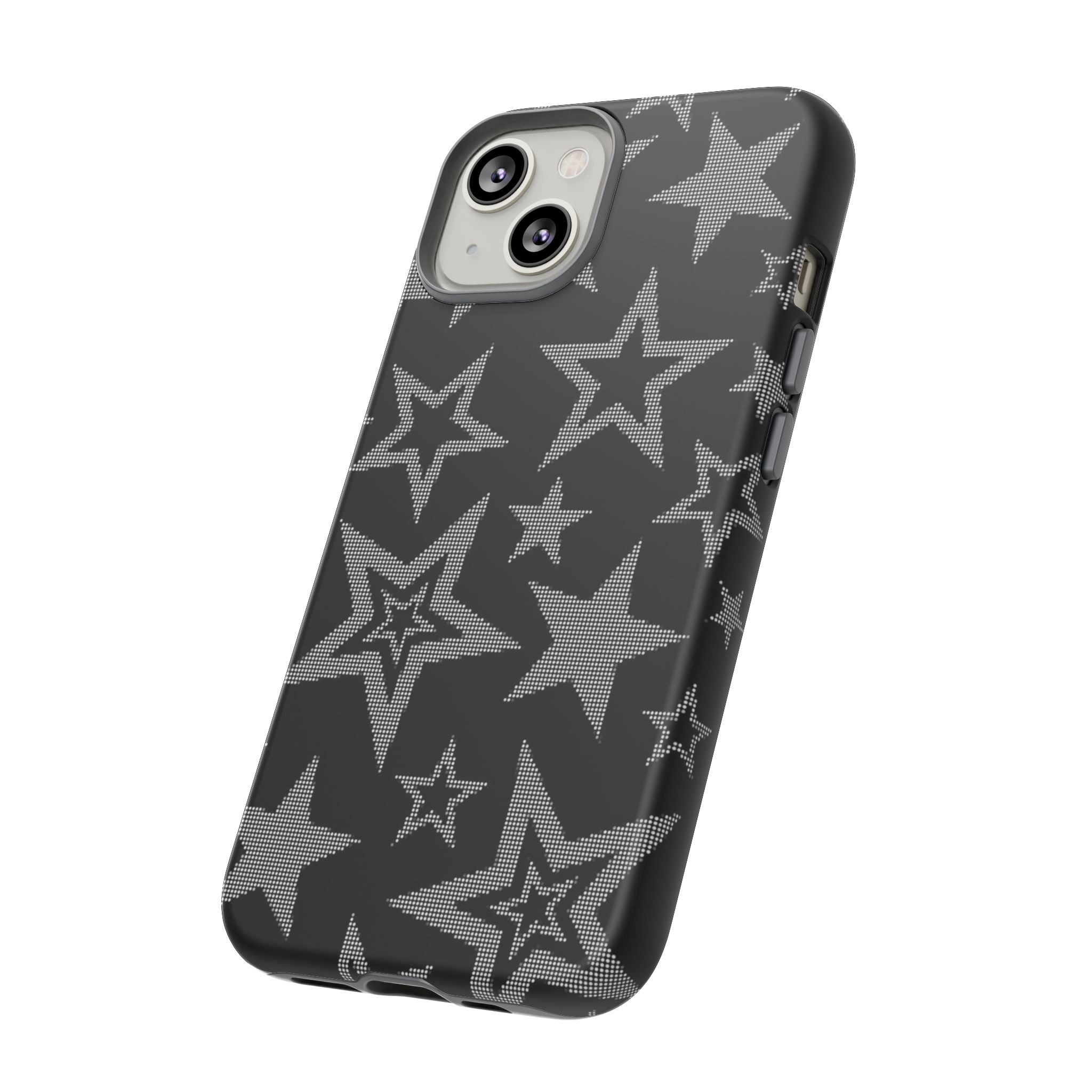 Black Star Pattern Tough Phone Case — Durable Protective Phone Cover