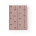 Hardcover Blush Bow Pattern Ruled Journal — Lined Notebook for Notes & Daily Planning