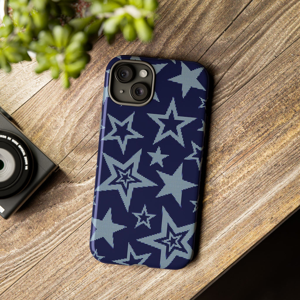 Navy Star Pattern Tough iPhone Case