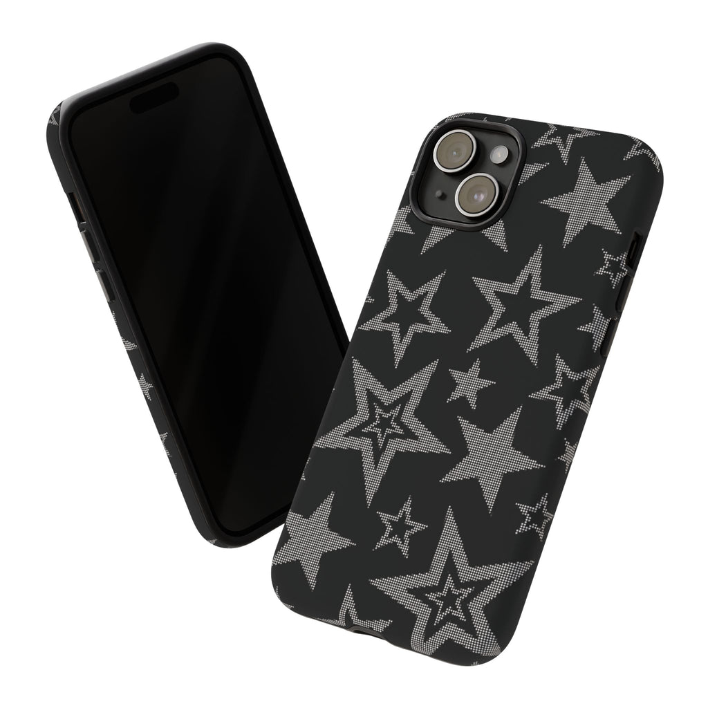 Black Star Pattern Tough Phone Case — Durable Protective Phone Cover