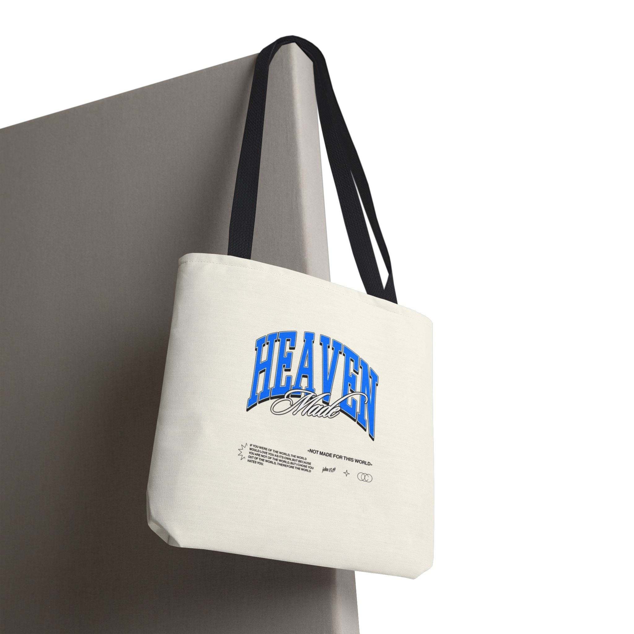 Heaven Music Tote Bag - Retro Blue Graphic All-Over Print