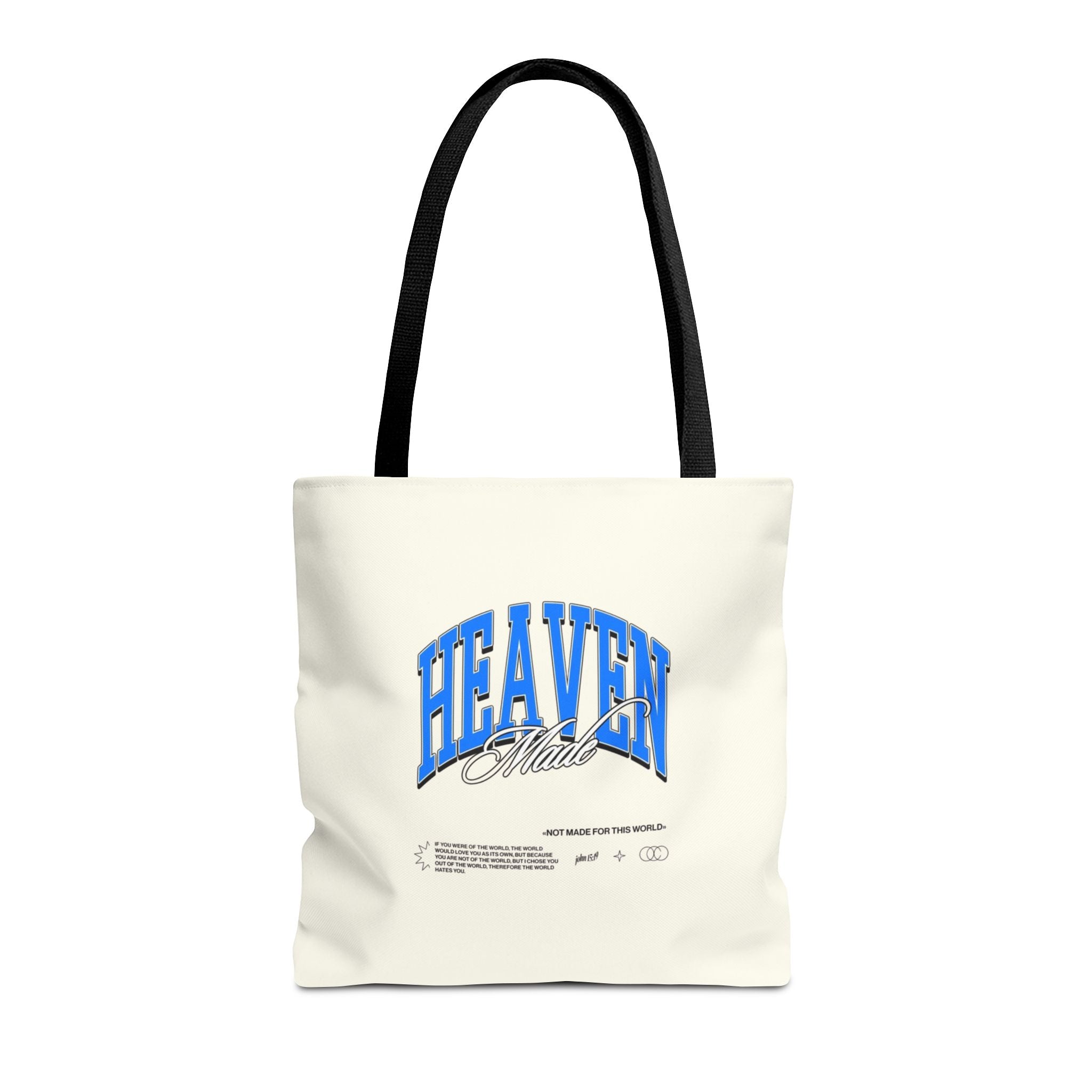 Heaven Music Tote Bag - Retro Blue Graphic All-Over Print