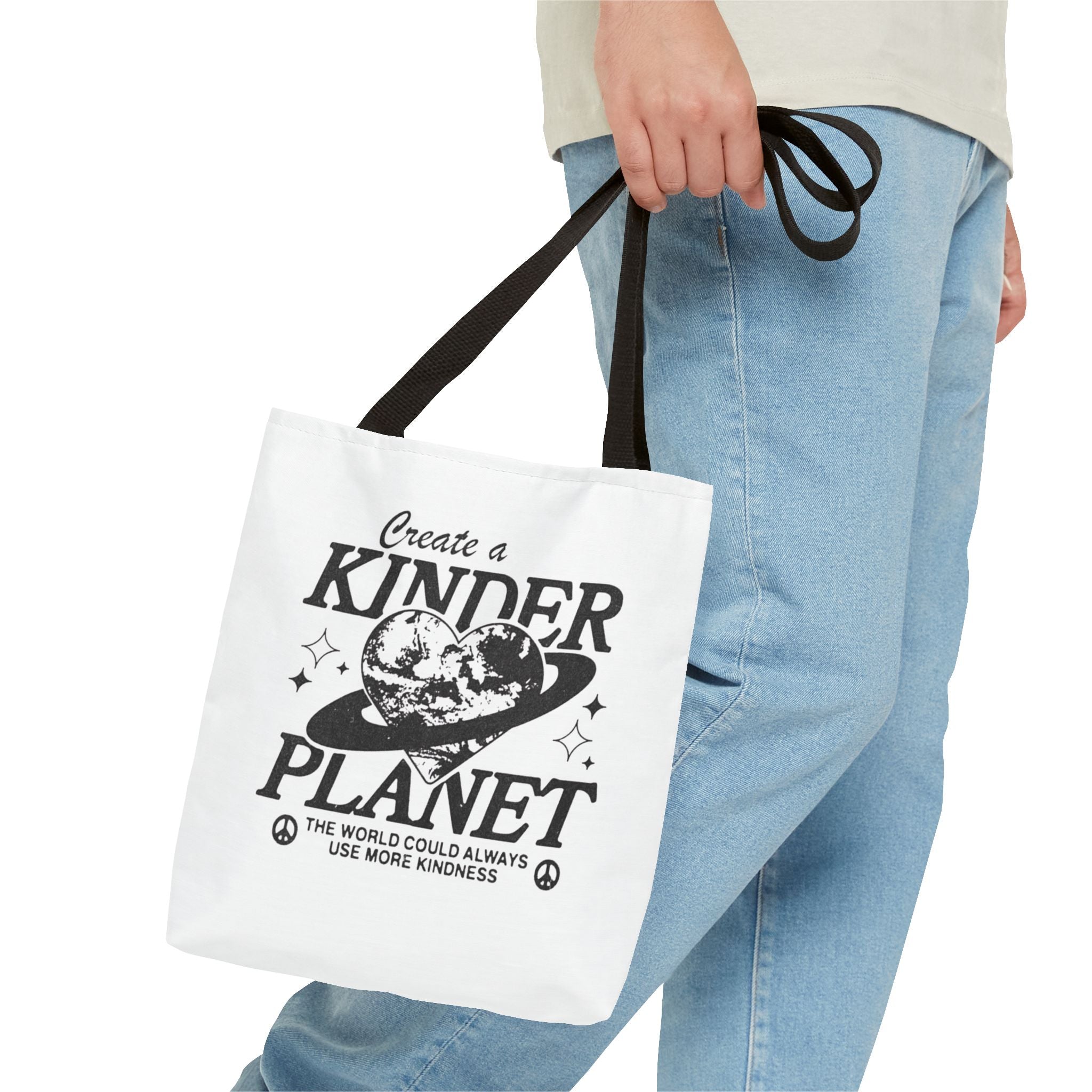 Create a Kinder Planet Tote Bag — Eco-Friendly Earth Love Canvas Tote