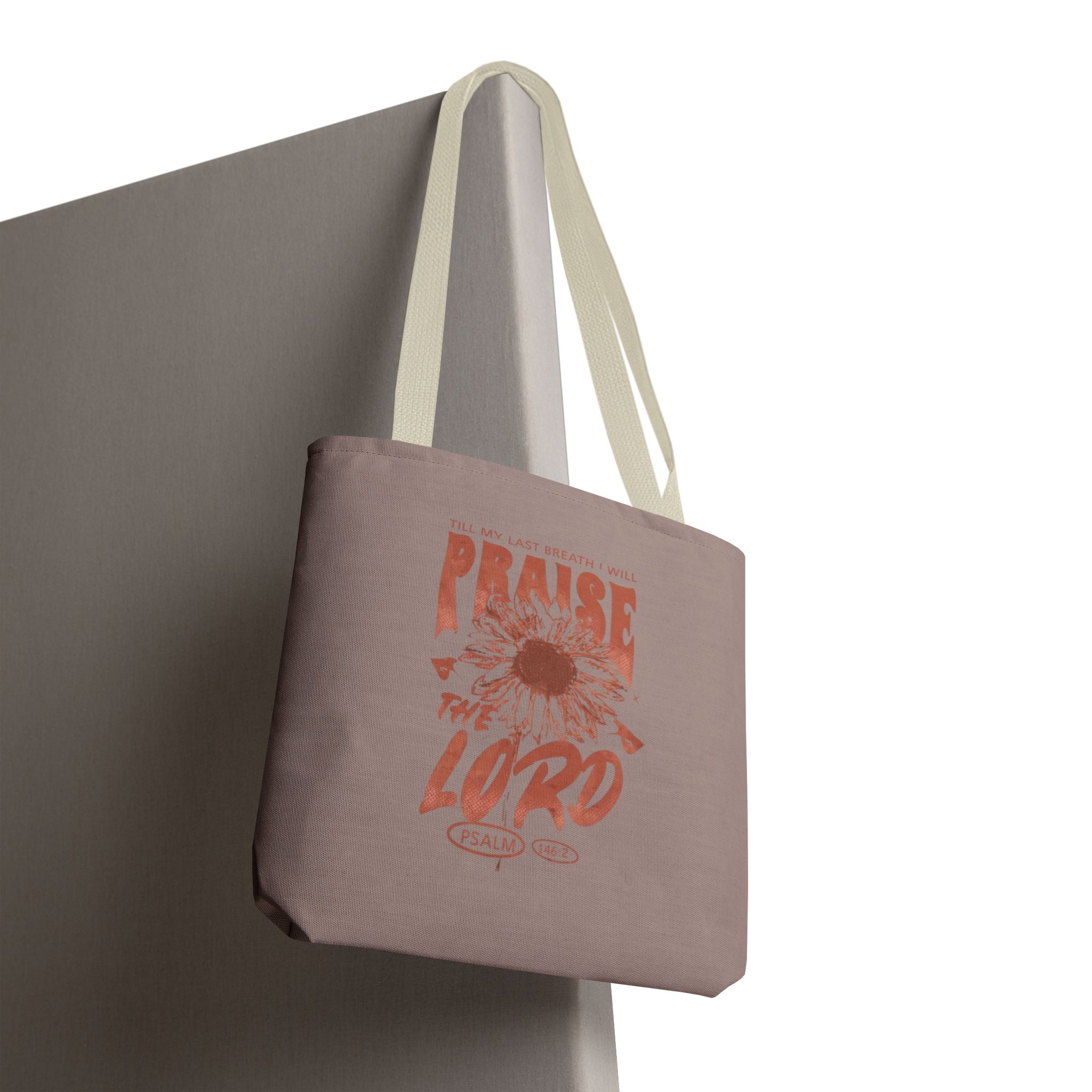 Praise the Lord Sunflower Tote Bag — Christian Floral Scripture Tote