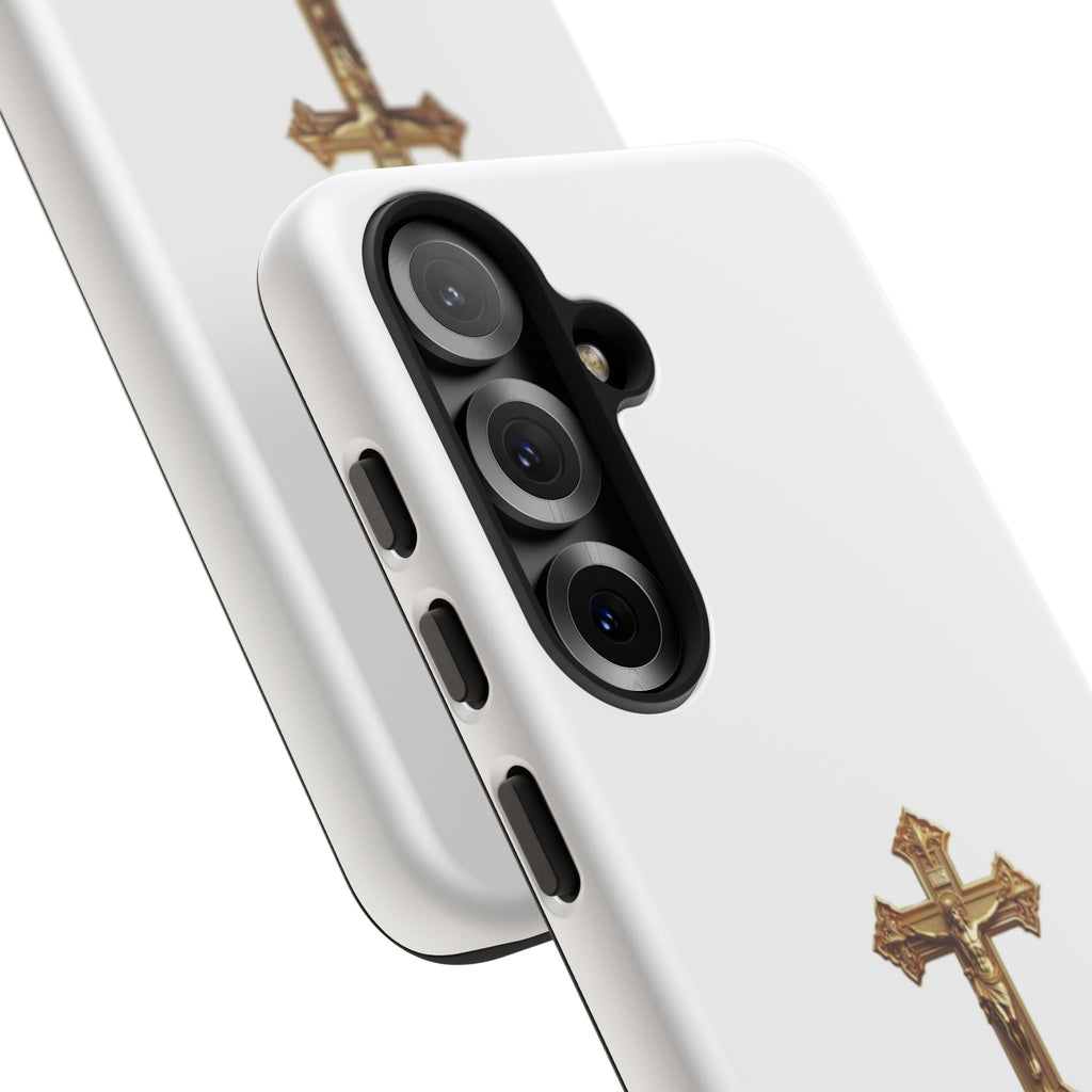 Gold Cross Tough Phone Case | Protective Cover