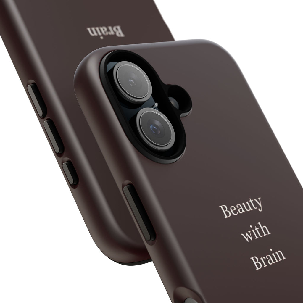 Tough Case — "Beauty with Brain" Protective iPhone Case (Sleek Maroon)