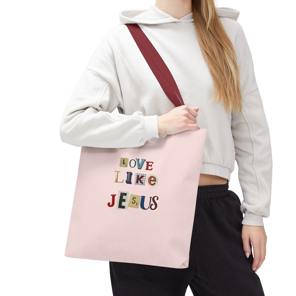 Love Like Jesus Tote Bag — Christian Inspirational Pink Everyday Tote