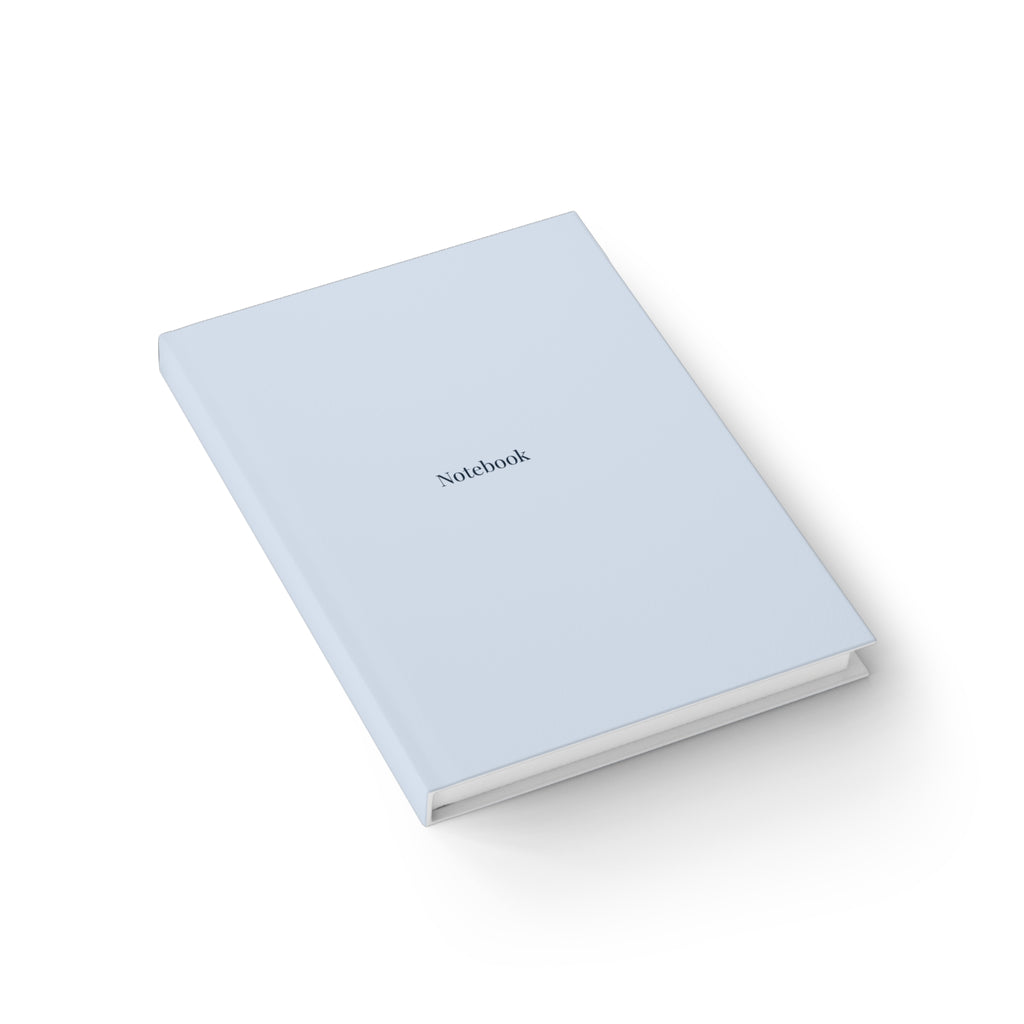 Hardcover Light Blue Ruled Notebook — Minimal 'Notebook' Hardcover Journal for Notes & Journaling