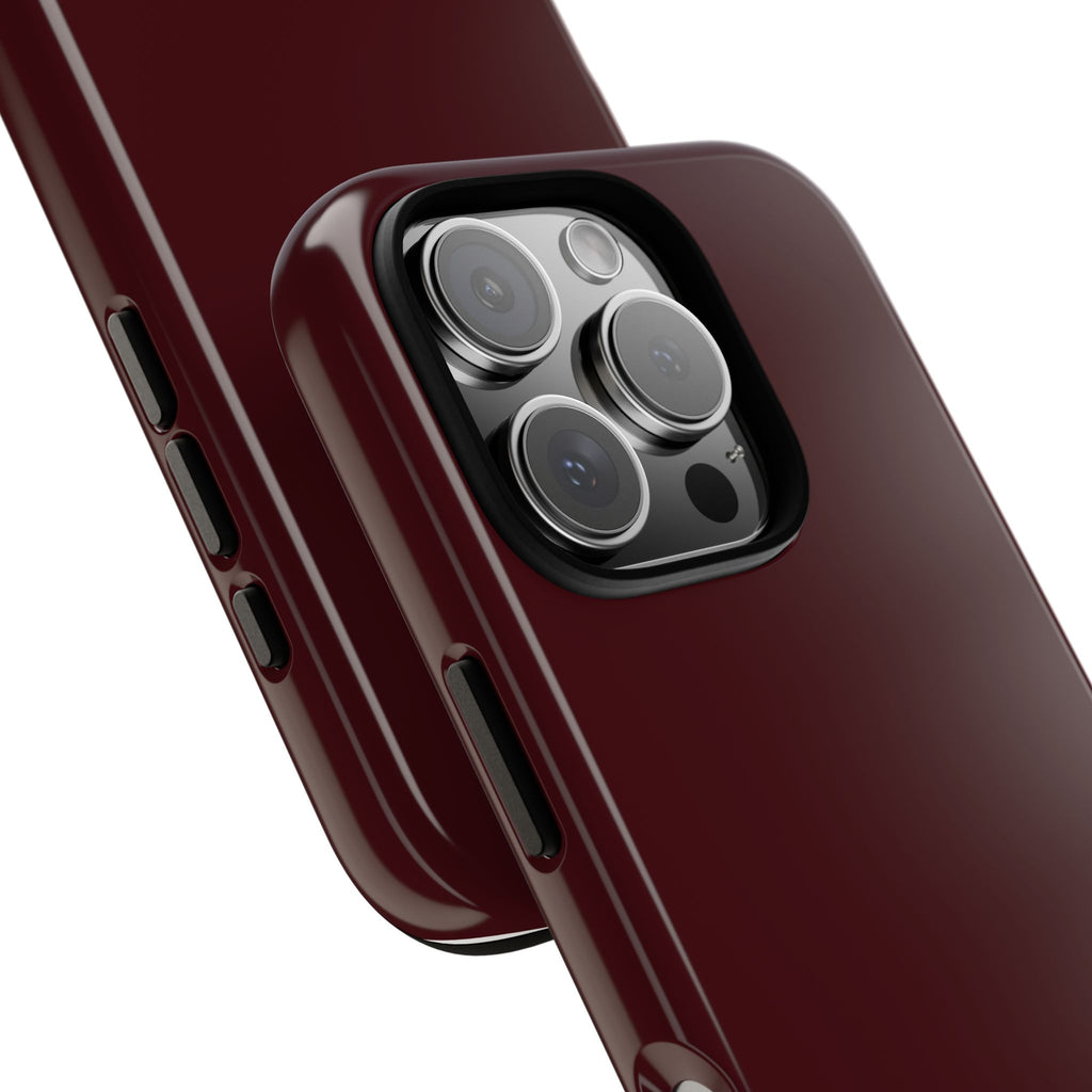 Maroon Tough iPhone Case — Slim Impact-Resistant Protective Cover