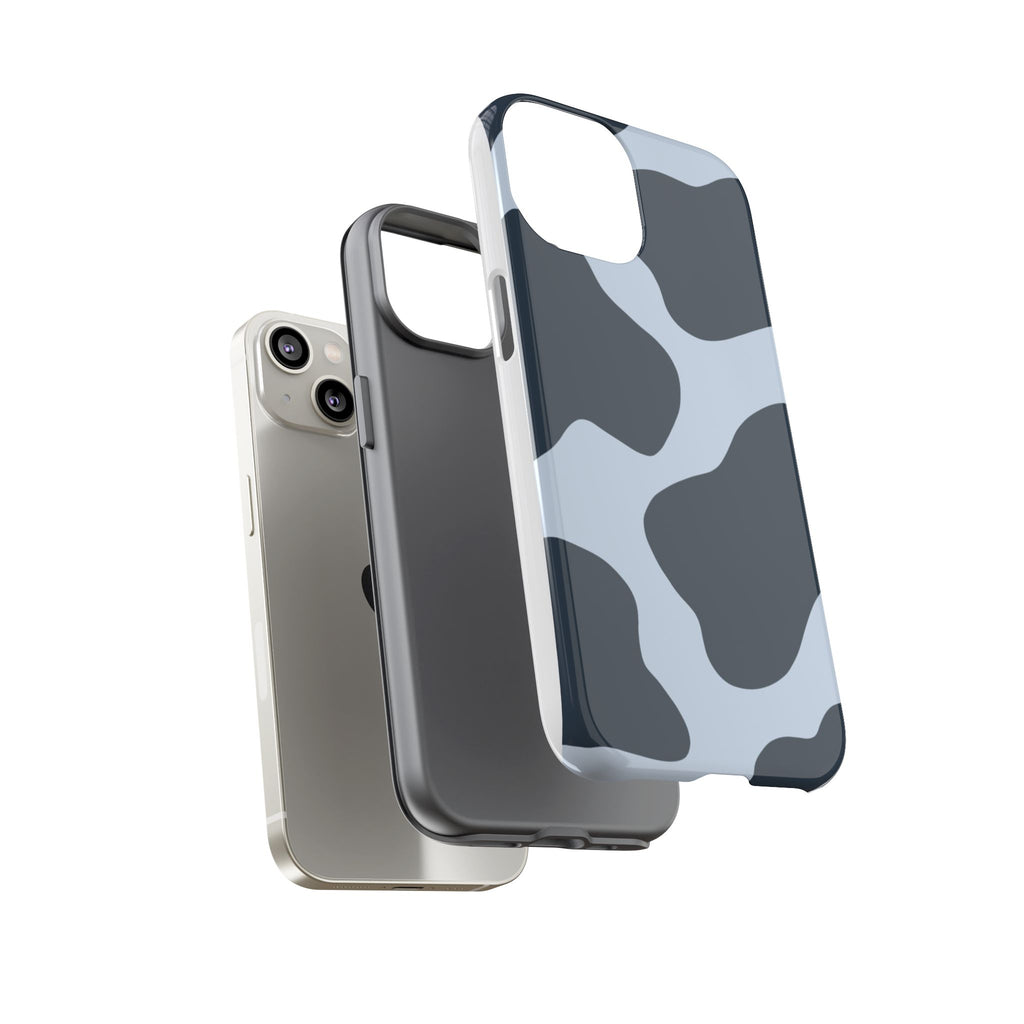 Cow Print Tough iPhone Case — Blue Black Abstract Pattern