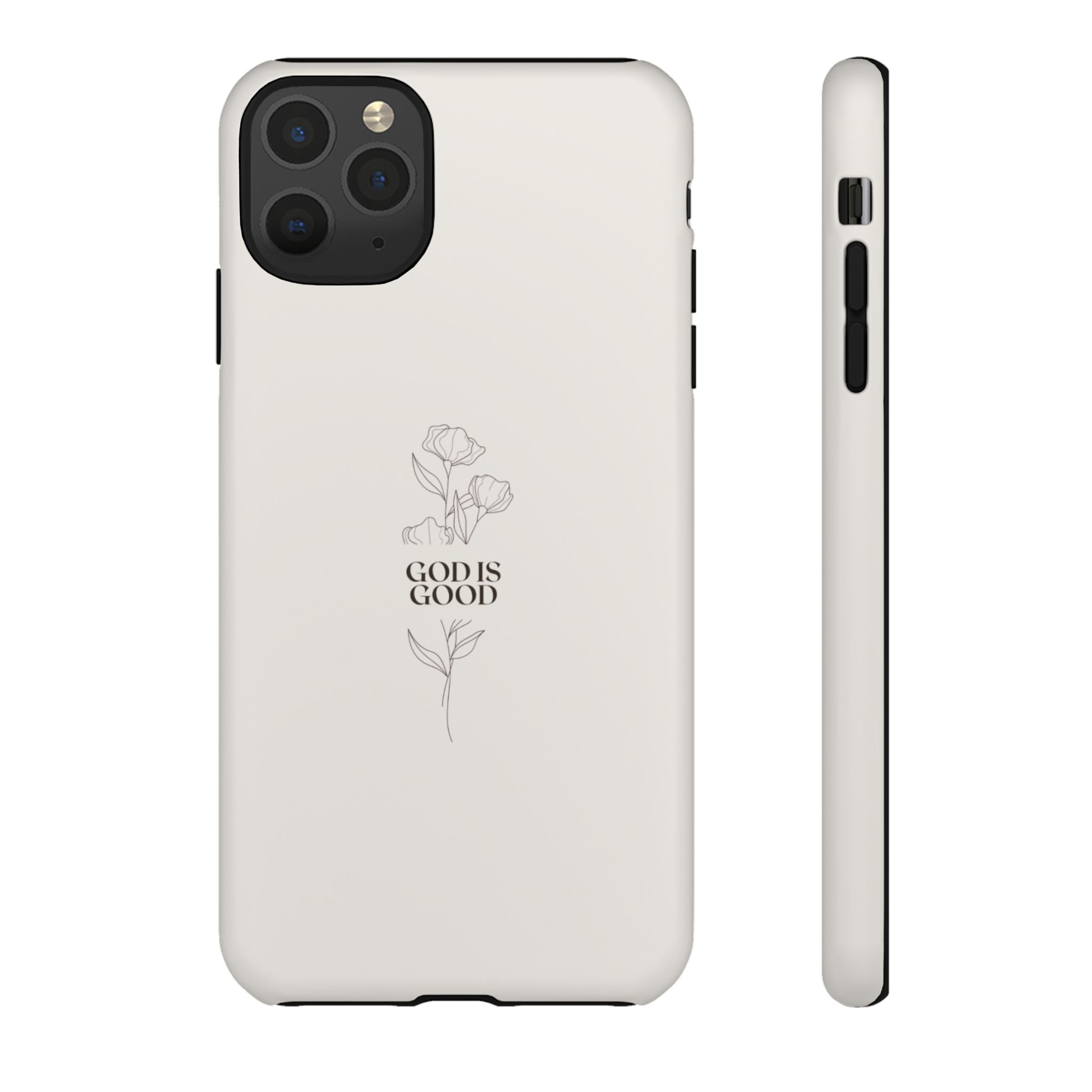 Minimal ‘God Is Good’ Floral Tough Phone Case