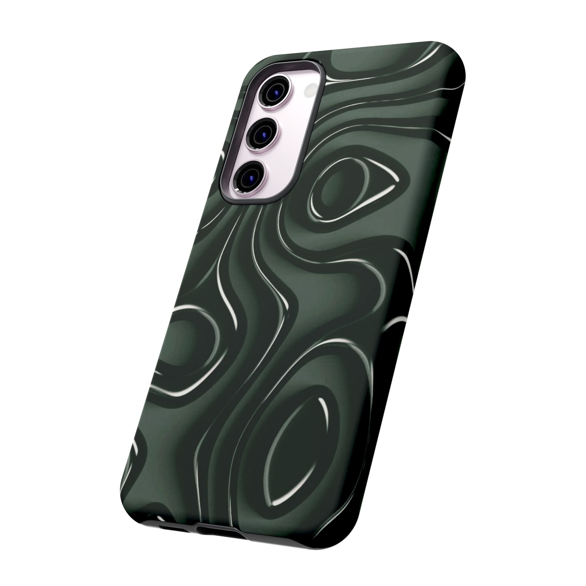 Dark Green Abstract Swirl Tough Phone Case