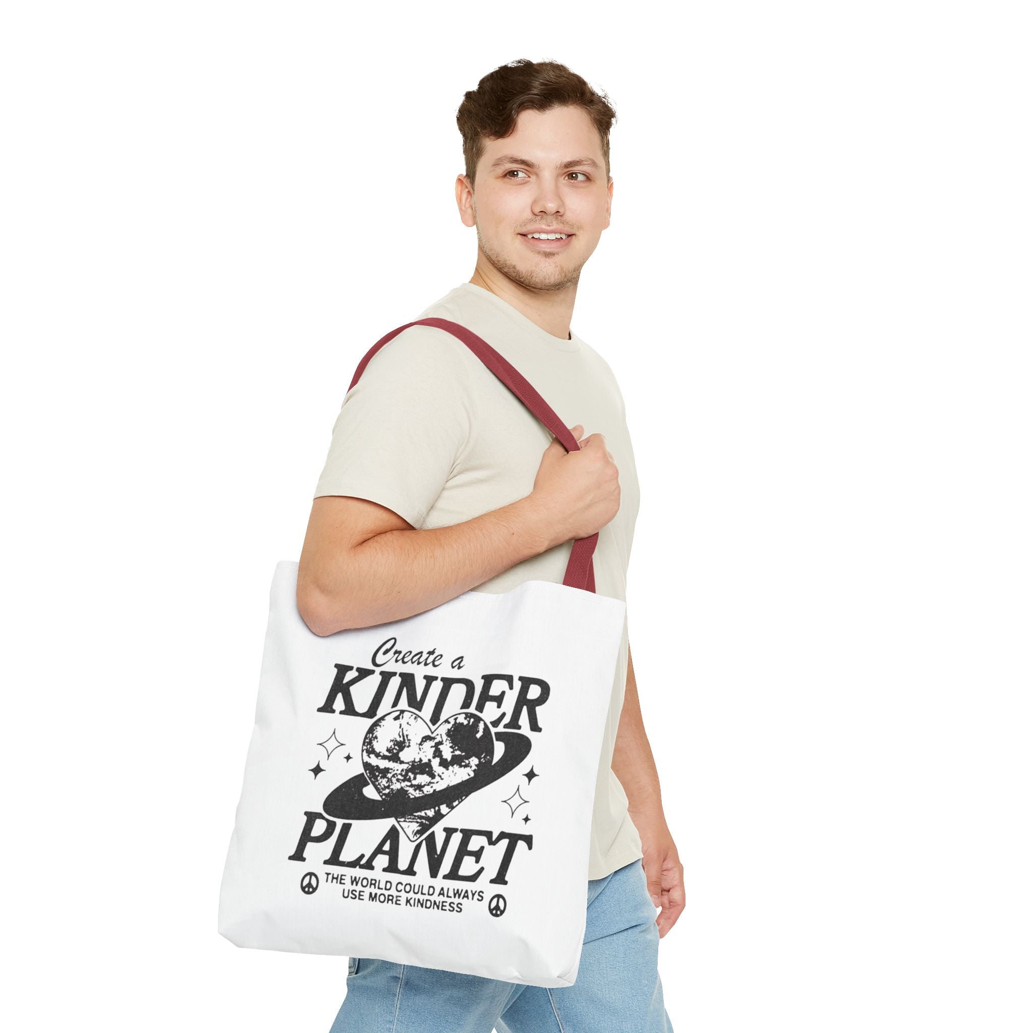 Create a Kinder Planet Tote Bag — Eco-Friendly Earth Love Canvas Tote
