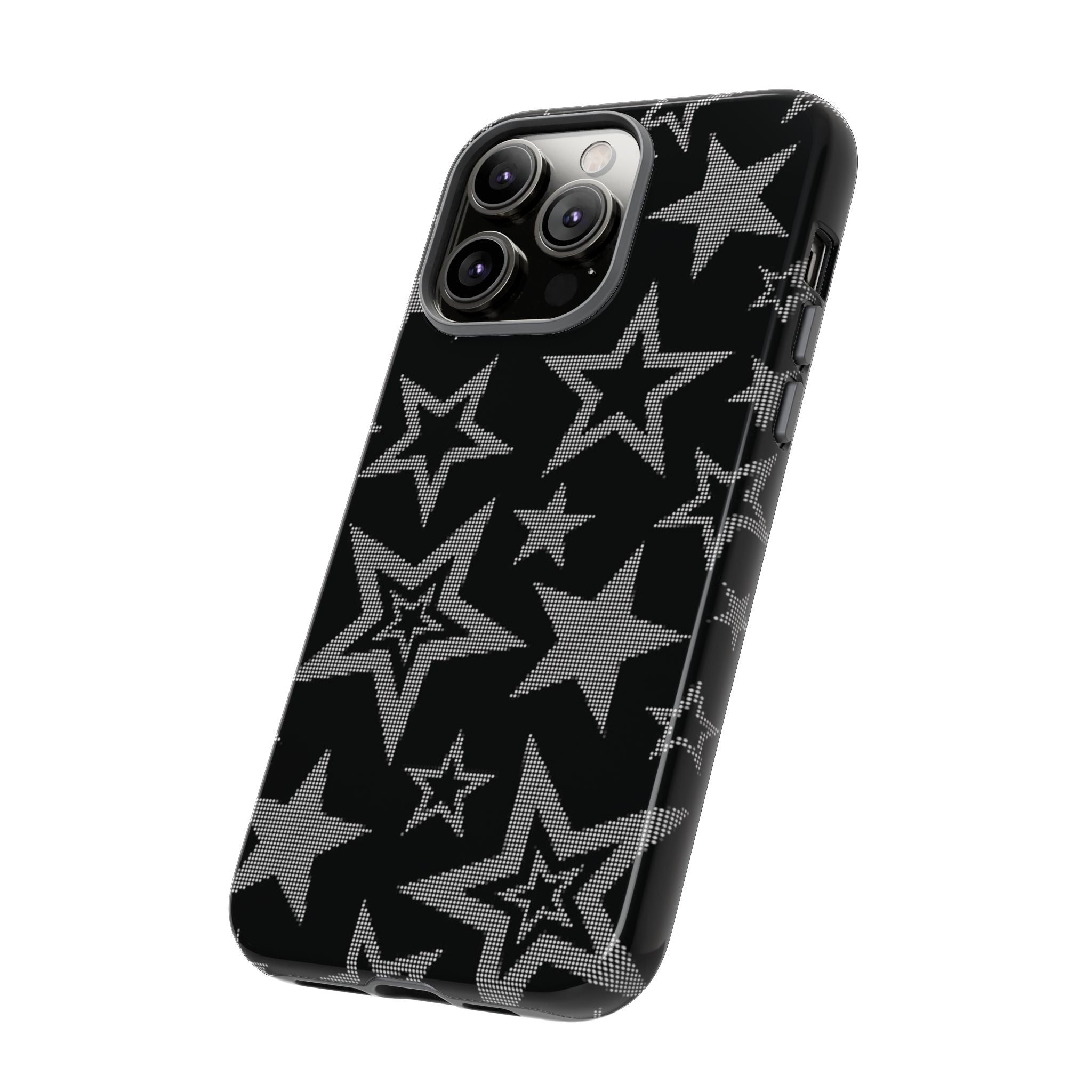 Black Star Pattern Tough Phone Case — Durable Protective Phone Cover