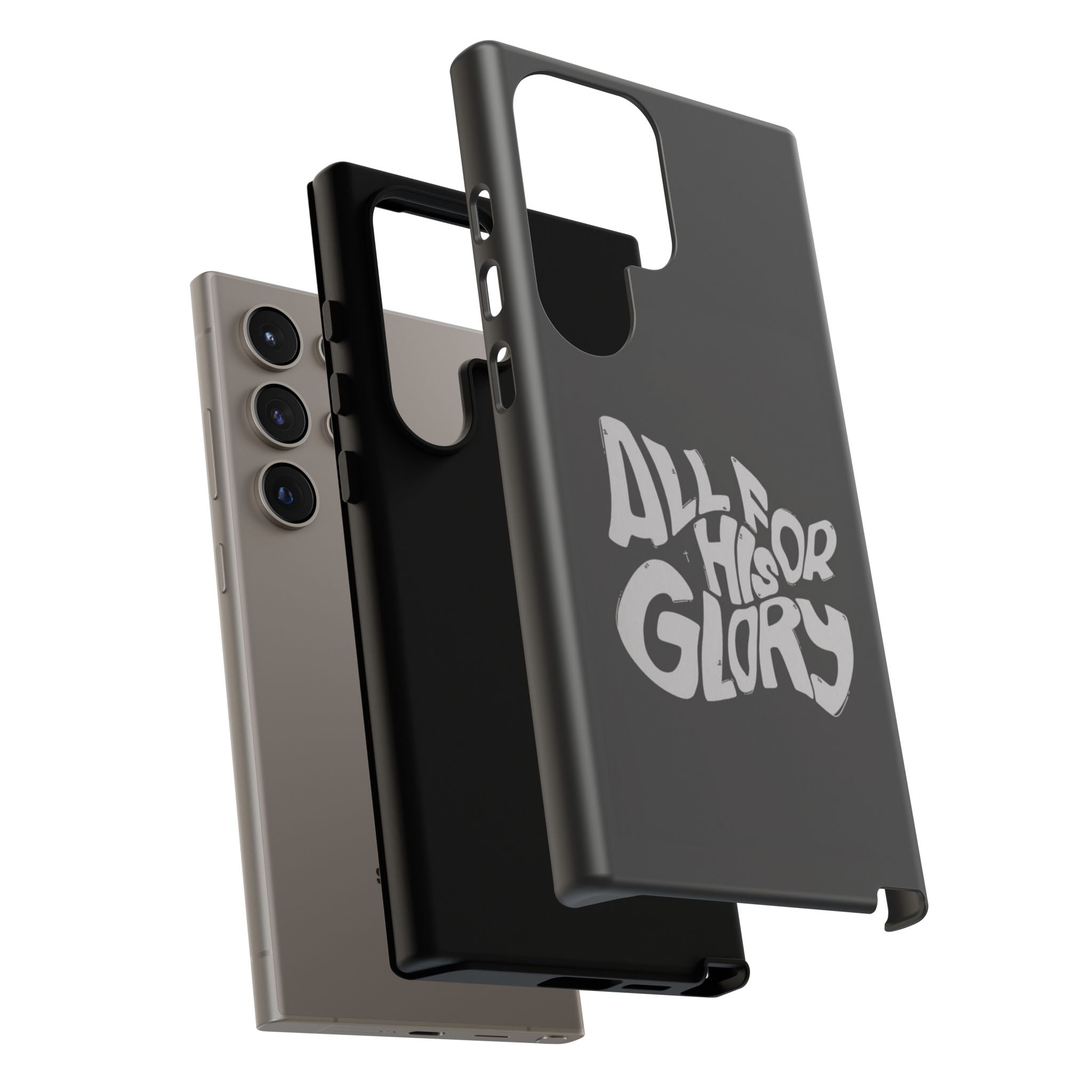 All For His Glory Phone Case — Christian Faith Script Protective Cover
