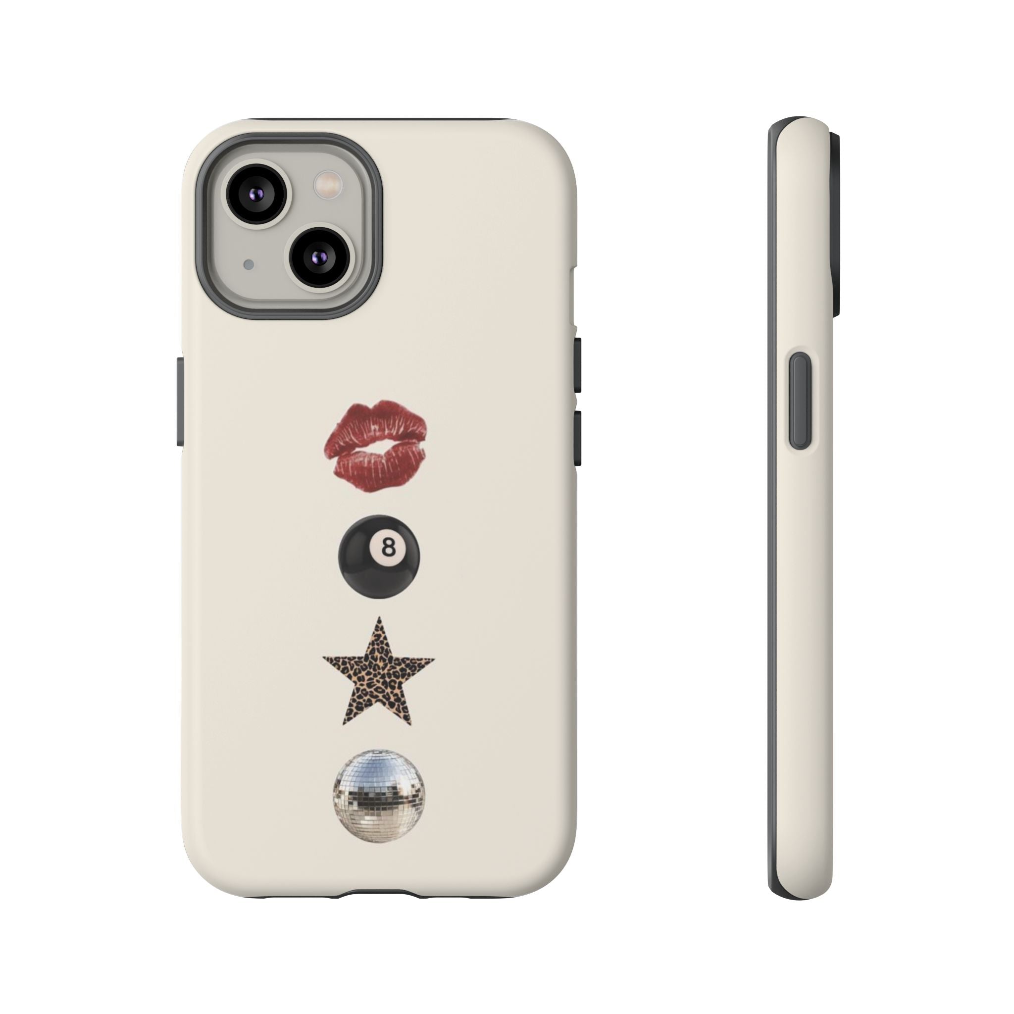Kiss 8-Ball Star iPhone Case – Trendy Minimalist Protective Cover