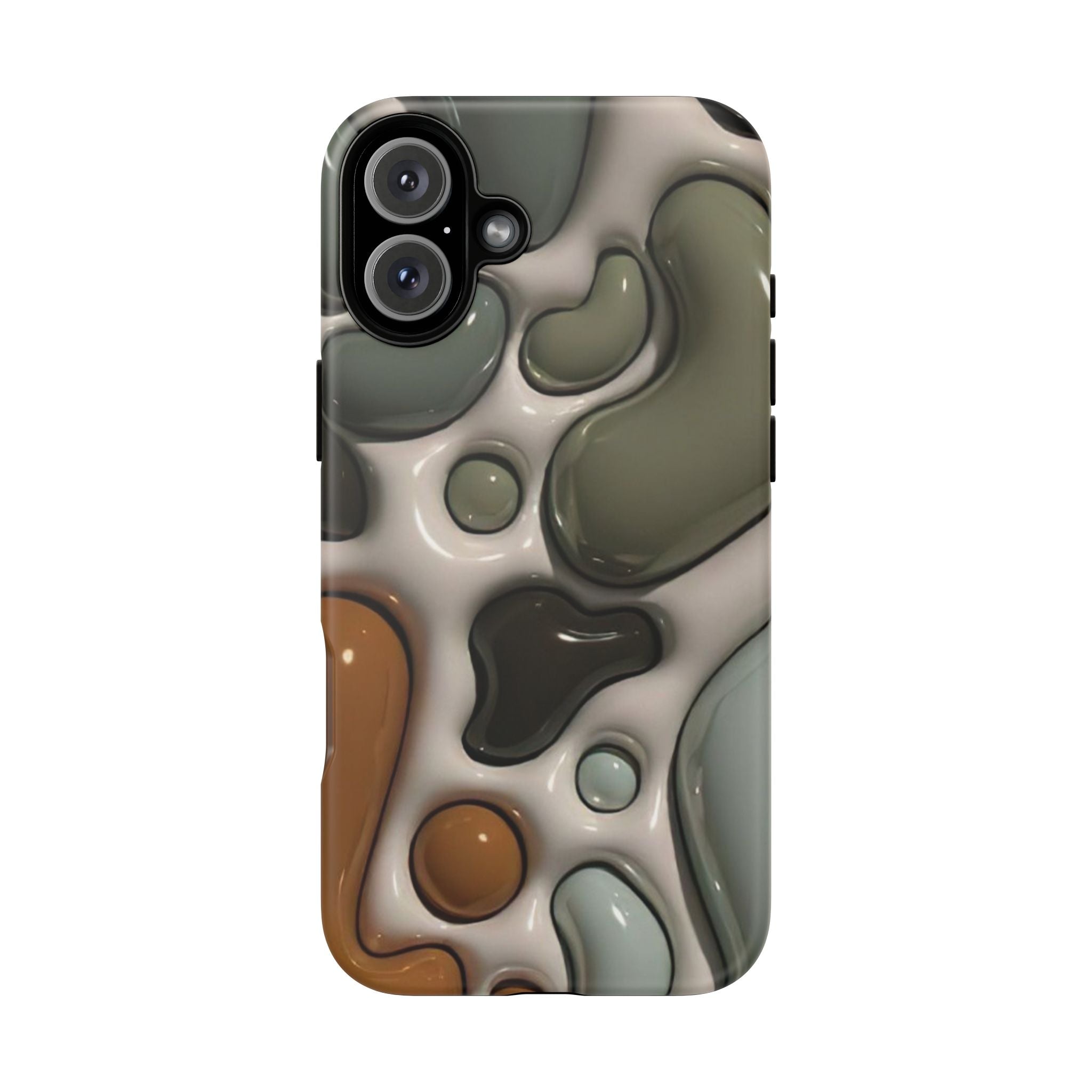 Abstract Pebble Pattern iPhone Case — Modern Organic Camouflage Tough Case