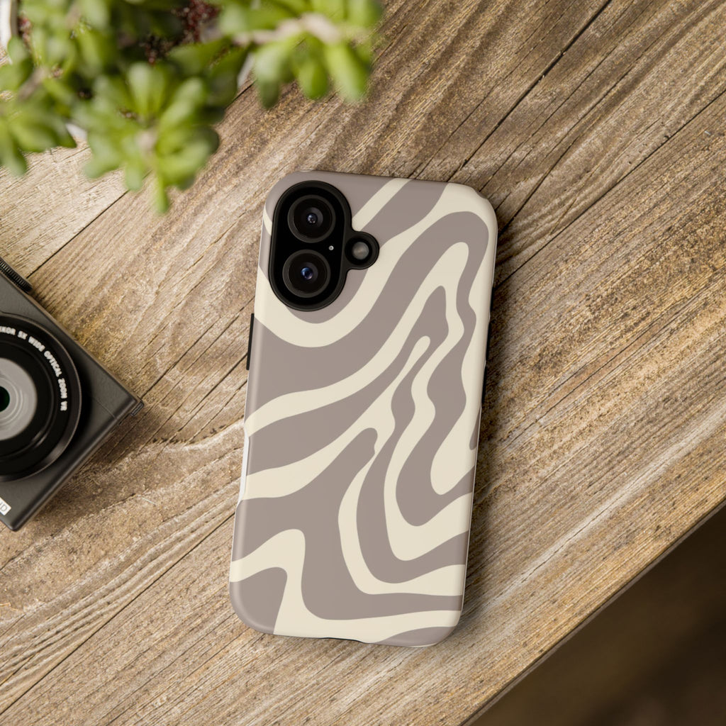 Neutral Zebra Print Tough iPhone Case