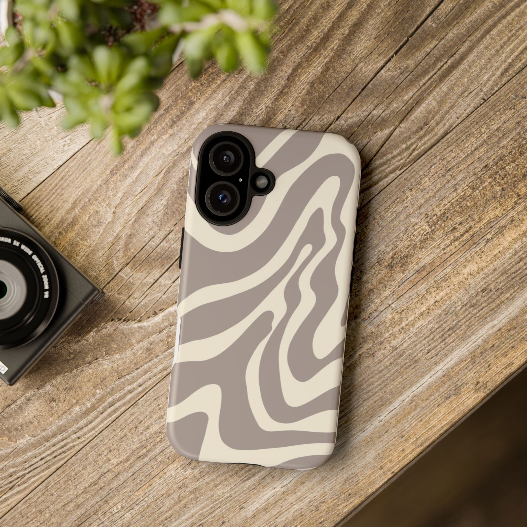 Neutral Zebra Print Tough iPhone Case