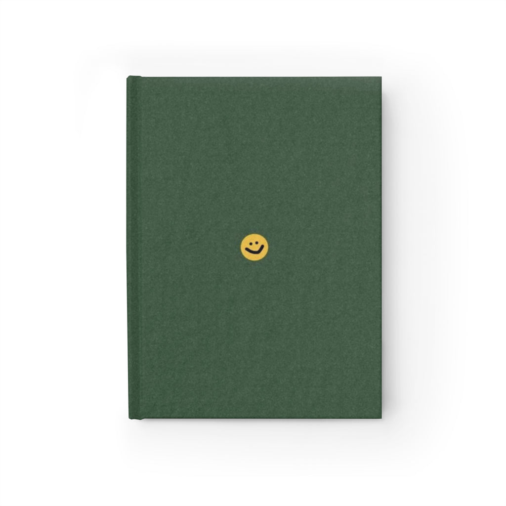 Green Smiley Hardcover Journal — Ruled Hardcover Notebook for Positive Notes & Daily Planning