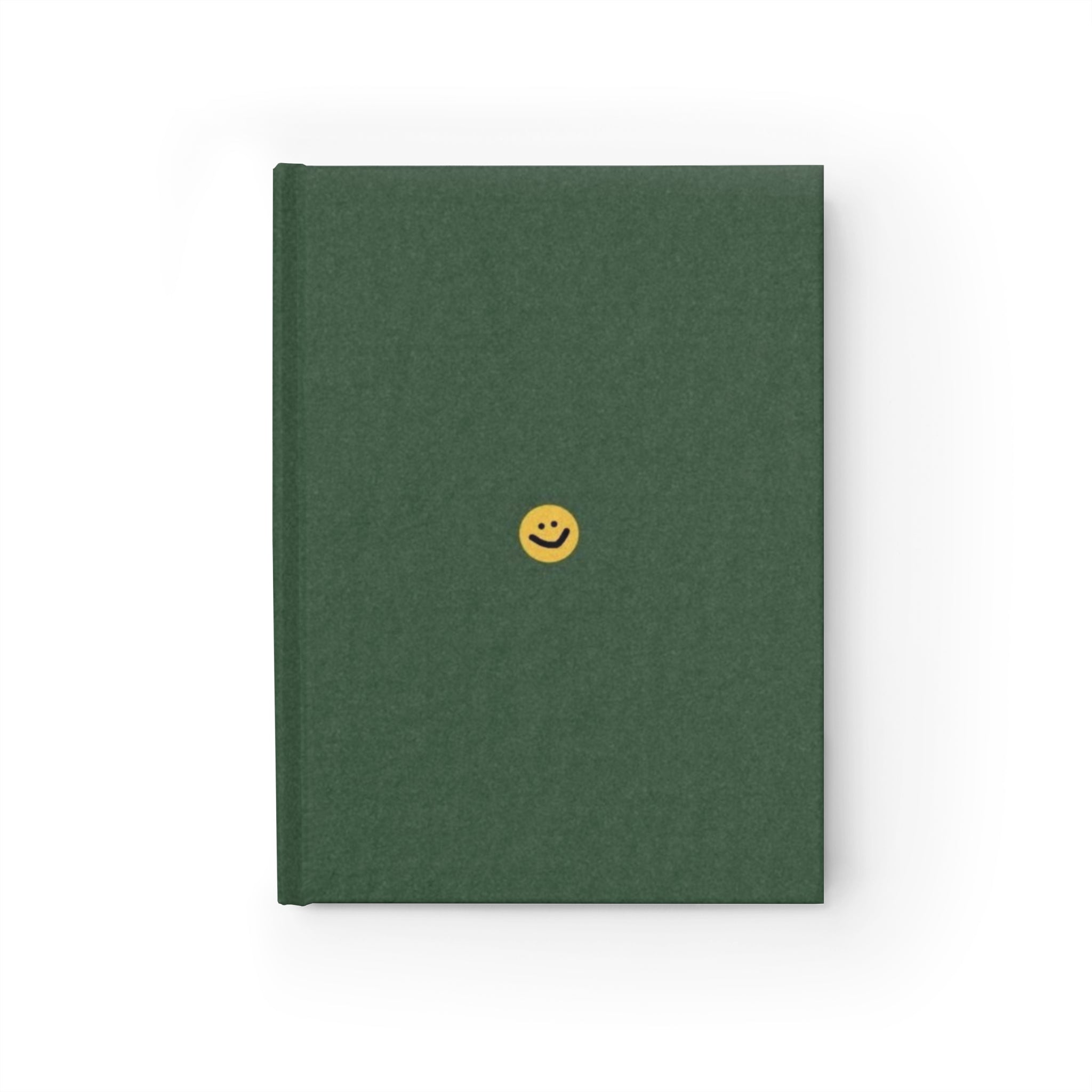 Green Smiley Hardcover Journal — Ruled Hardcover Notebook for Positive Notes & Daily Planning