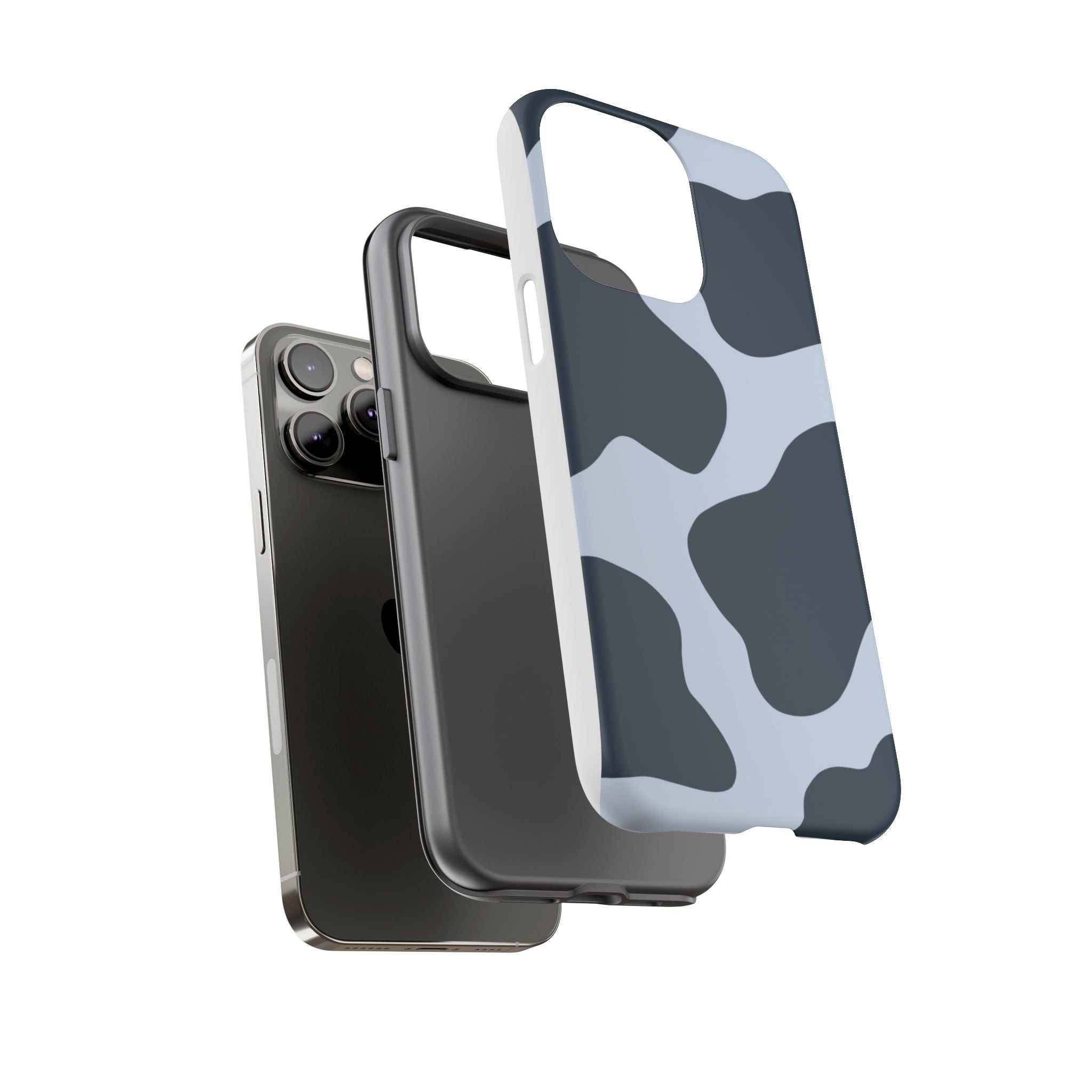 Cow Print Tough iPhone Case — Blue Black Abstract Pattern