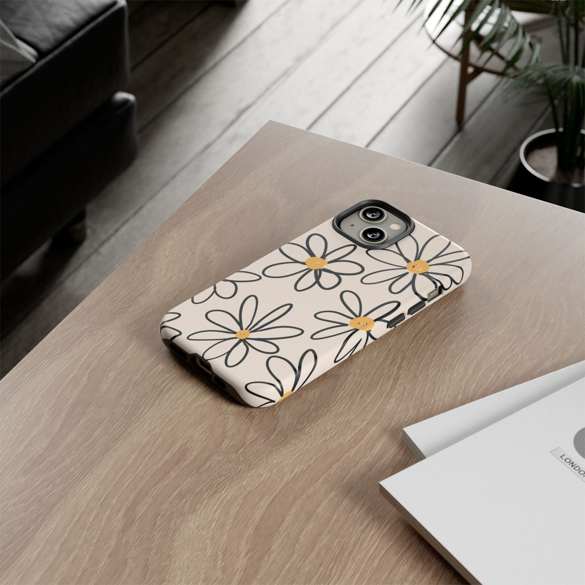 Daisy Sketch iPhone Case — Floral Protective Phone Cover