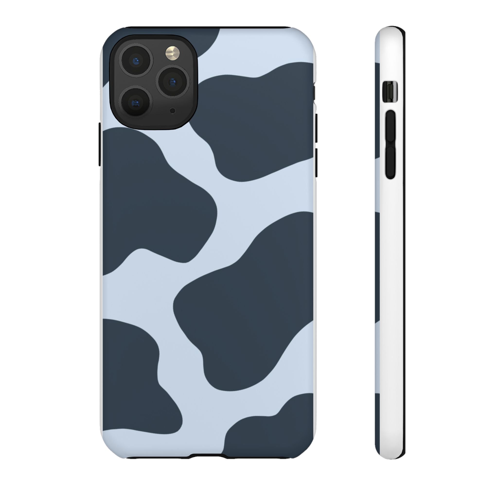 Cow Print Tough iPhone Case — Blue Black Abstract Pattern