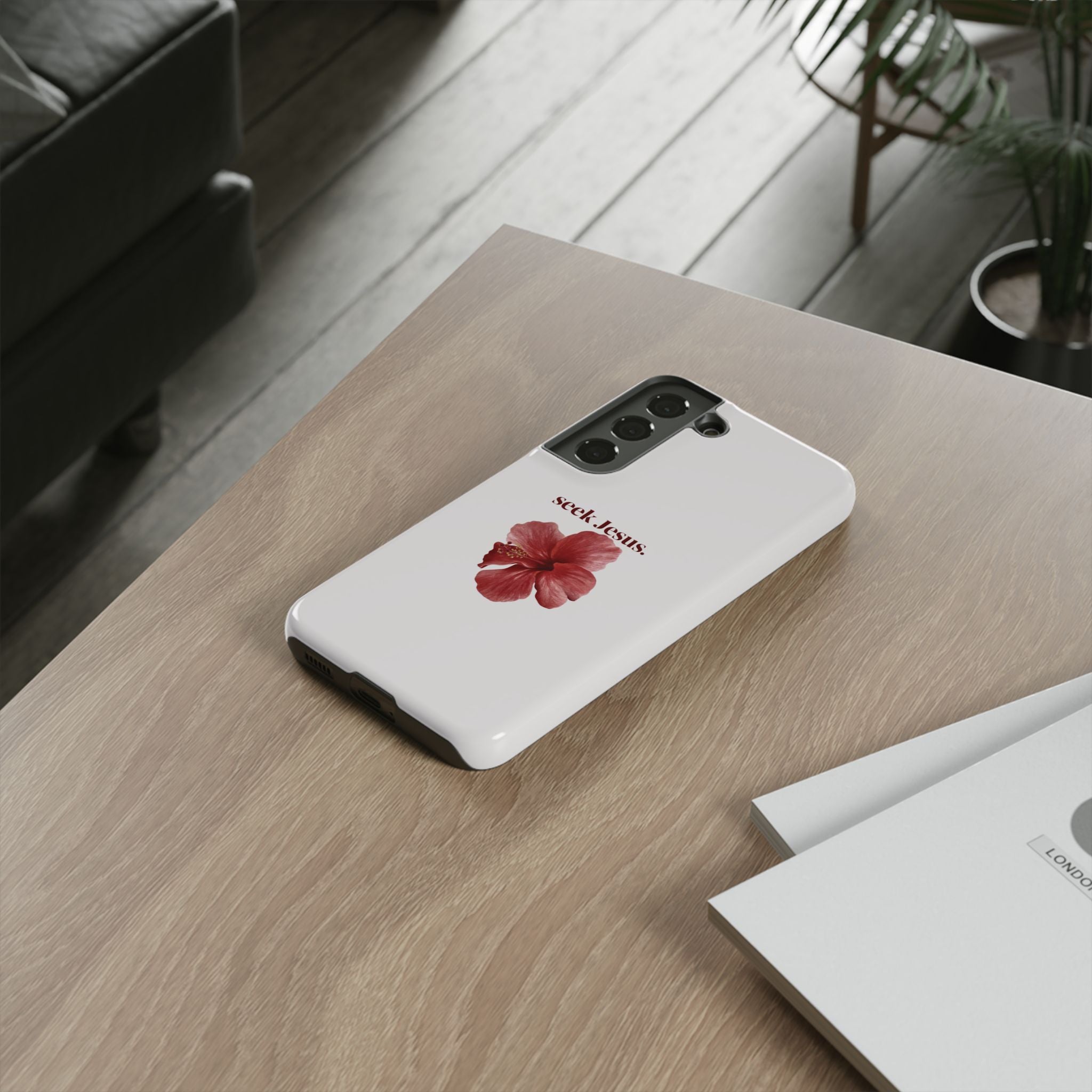 "seek Jesus." Floral Tough Protective Case
