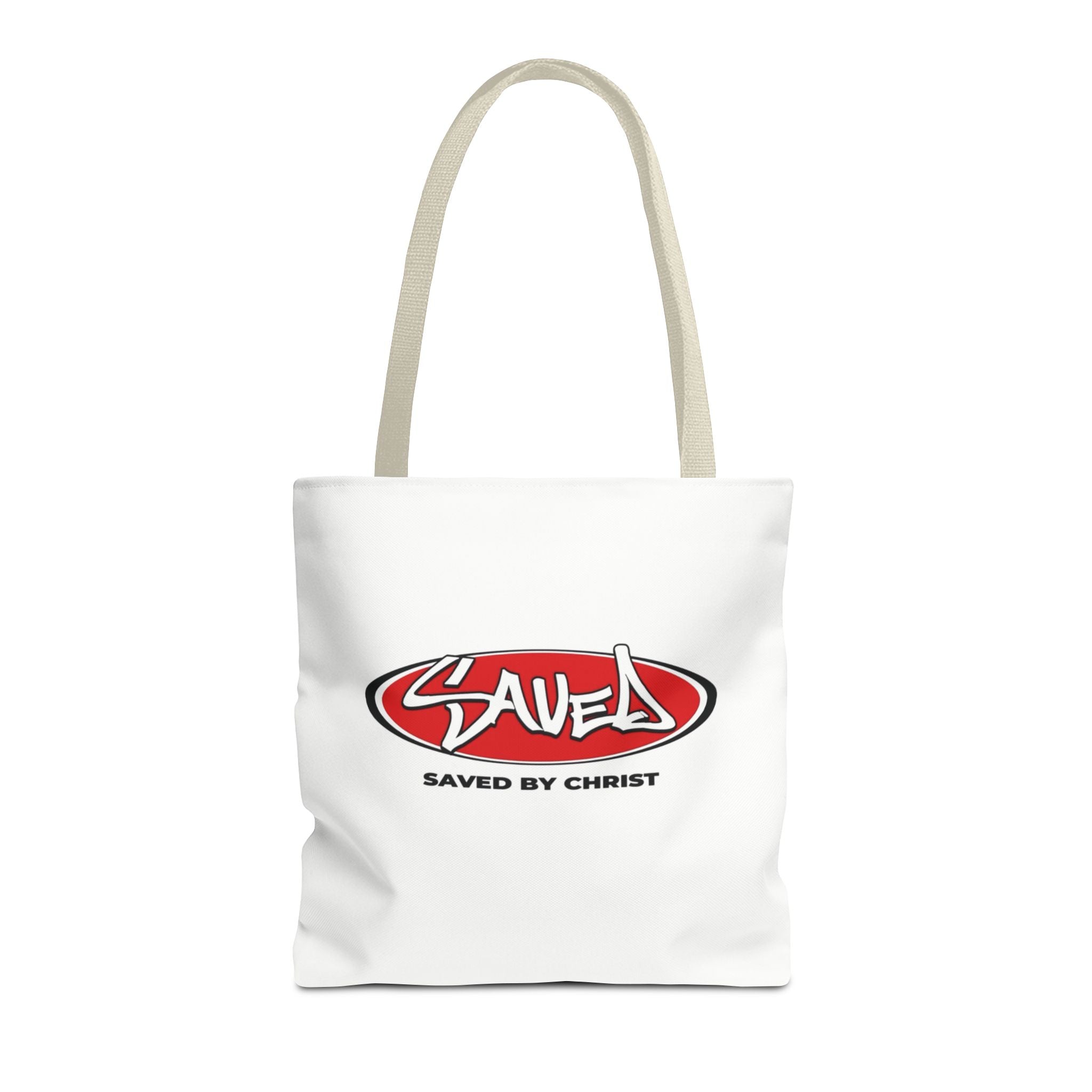 "Saved by Christ" Canvas Tote Bag