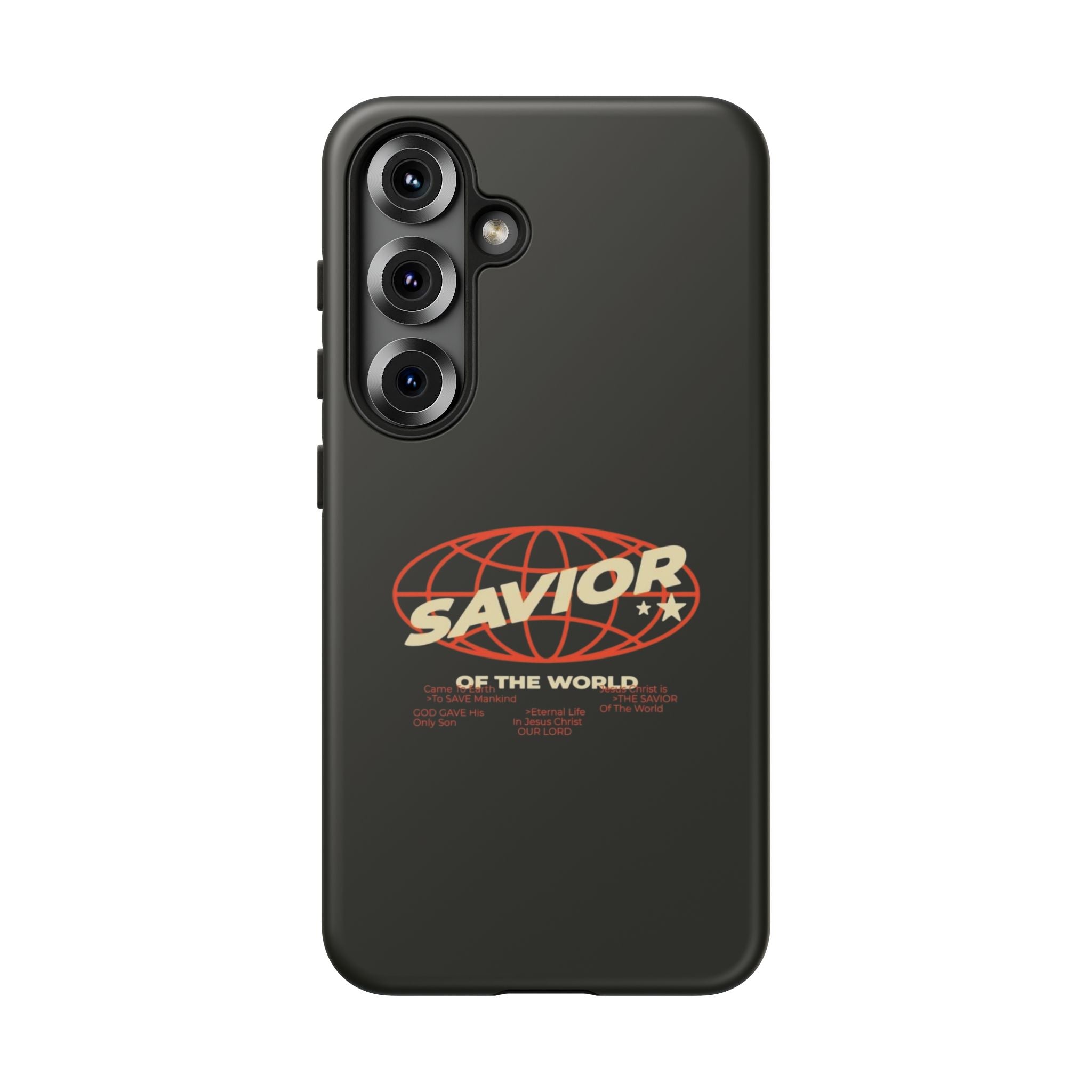 Savior of the World Black Protective Phone Case — Retro Globe Design