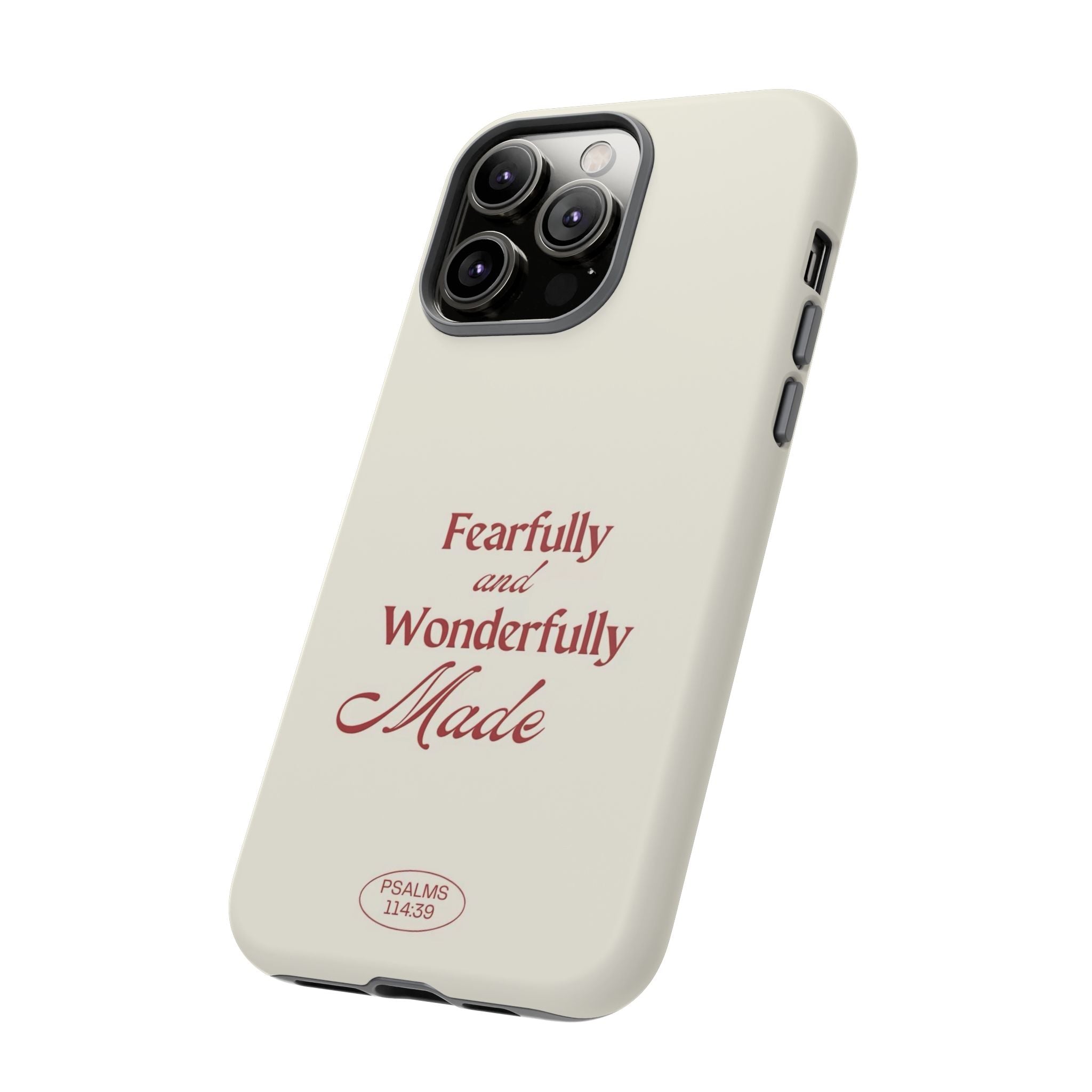 Tough Phone Case — "Fearfully and Wonderfully Made" Christian Scripture Protective Case