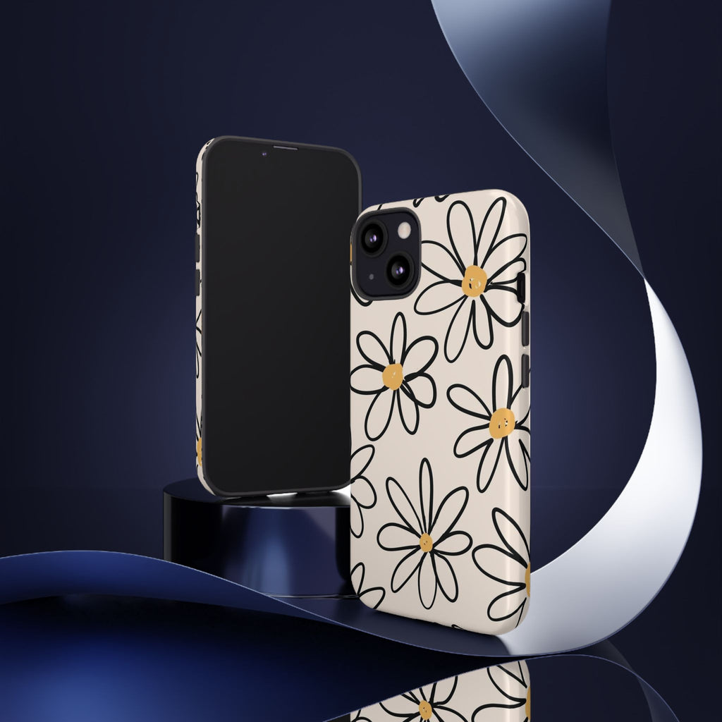 Daisy Sketch iPhone Case — Floral Protective Phone Cover