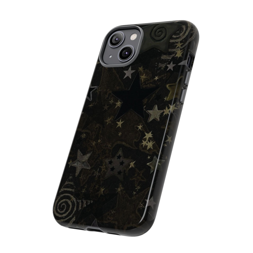 Black Starry iPhone Case – Protective Tough Case with Subtle Galaxy Pattern