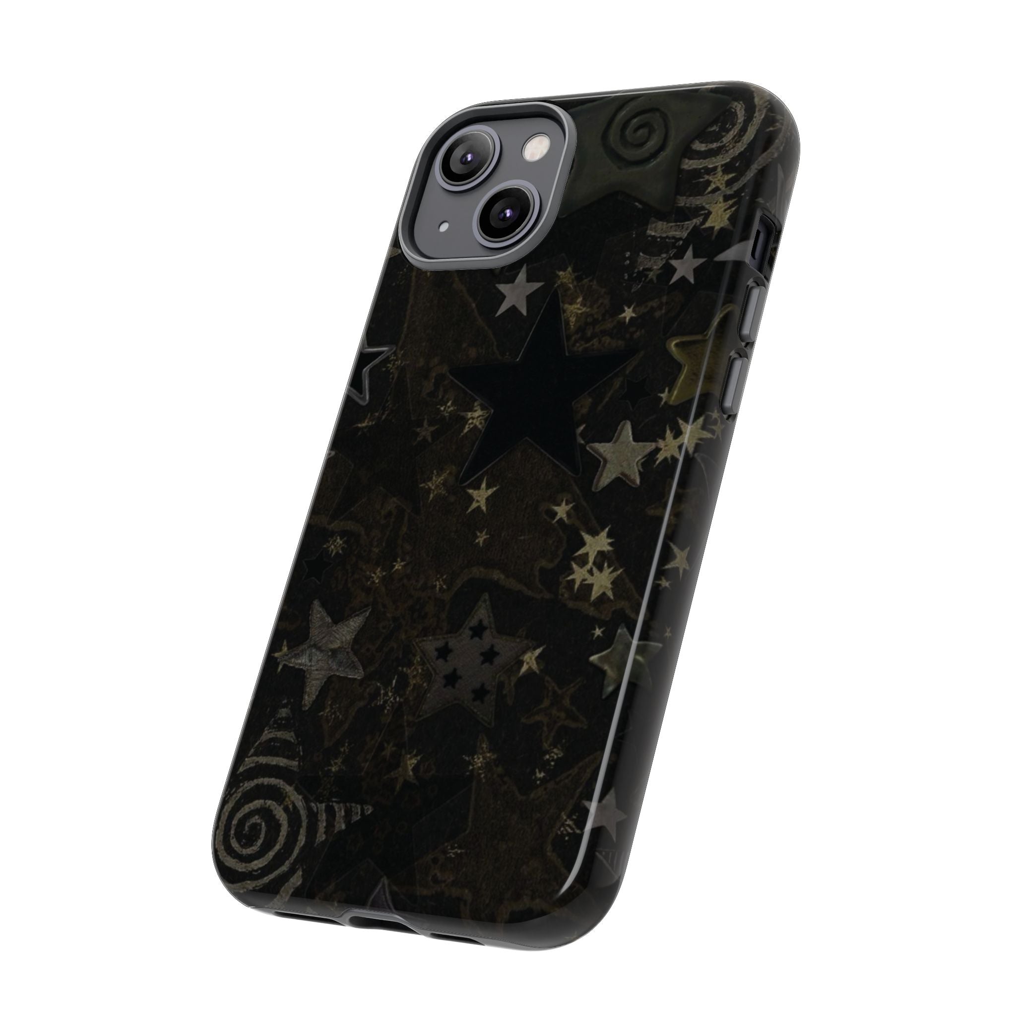 Black Starry iPhone Case – Protective Tough Case with Subtle Galaxy Pattern