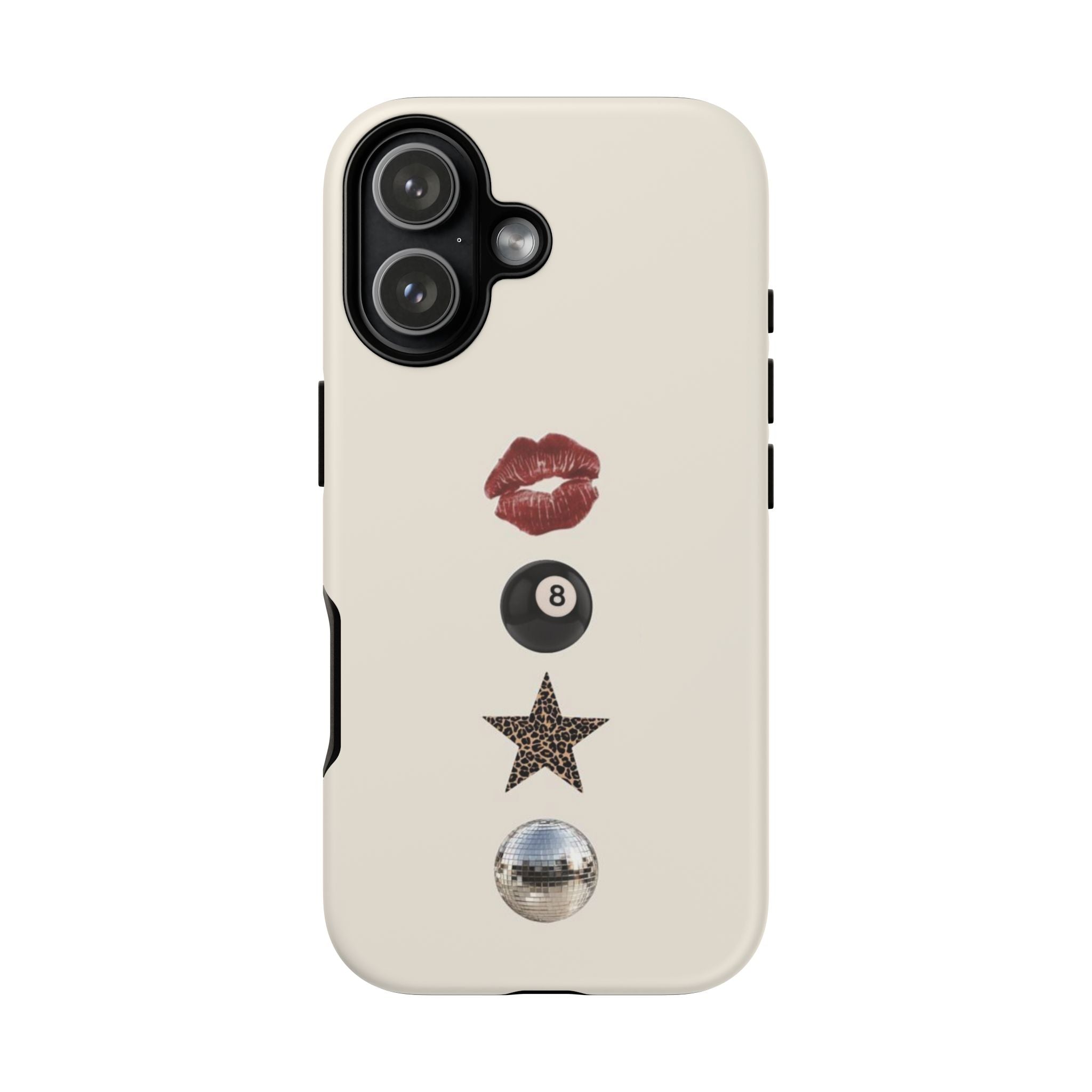 Kiss 8-Ball Star iPhone Case – Trendy Minimalist Protective Cover