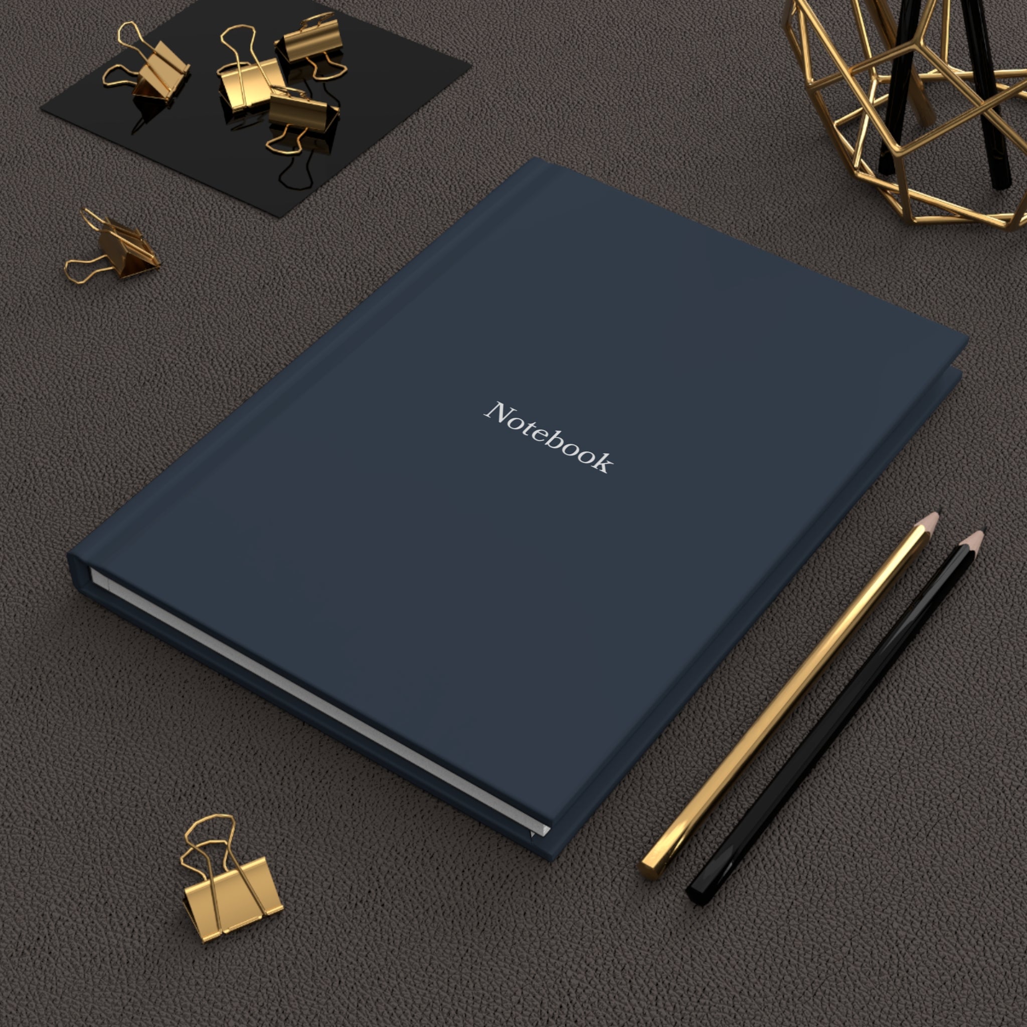 Notebook Hardcover Journal — Minimal Navy Matte Notebook