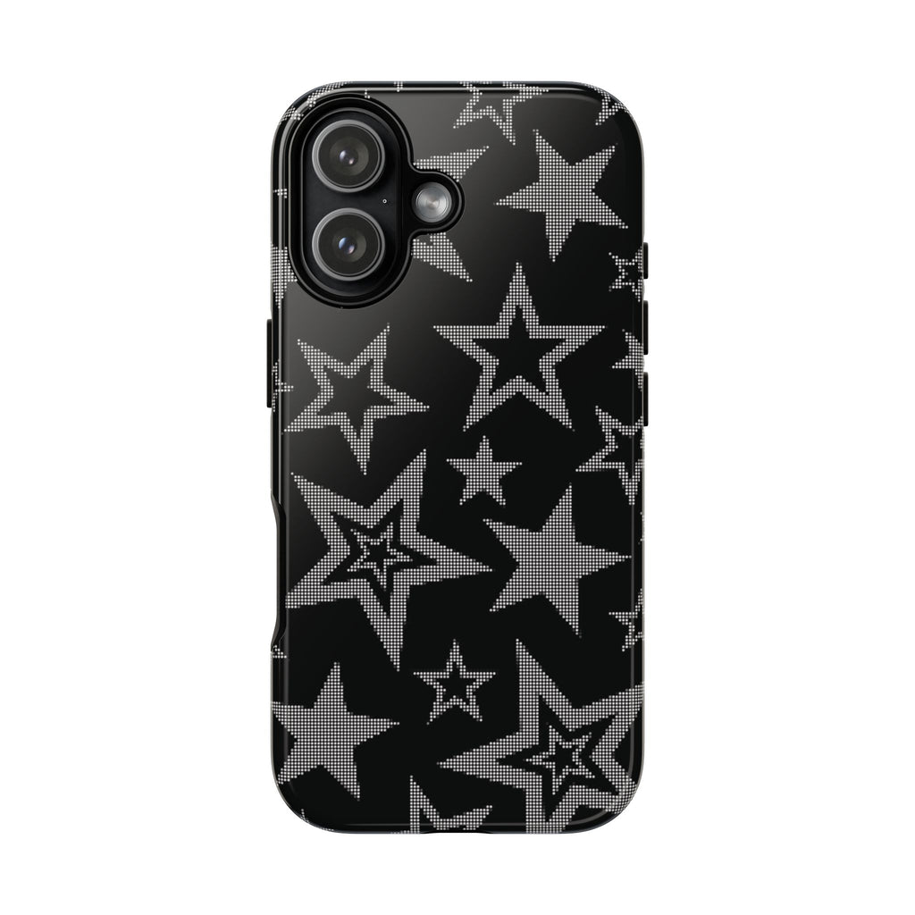Black Star Pattern Tough Phone Case — Durable Protective Phone Cover