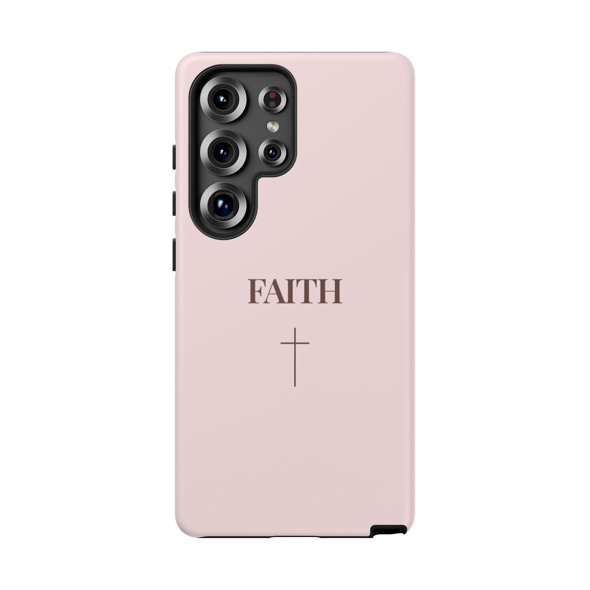 Faith Cross Tough Phone Case — Minimal Pink Christian iPhone Cover