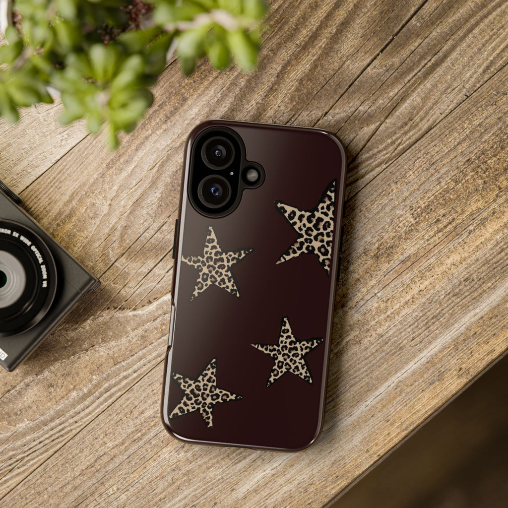 Leopard Star iPhone Case — Chic Brown Protective Tough Case
