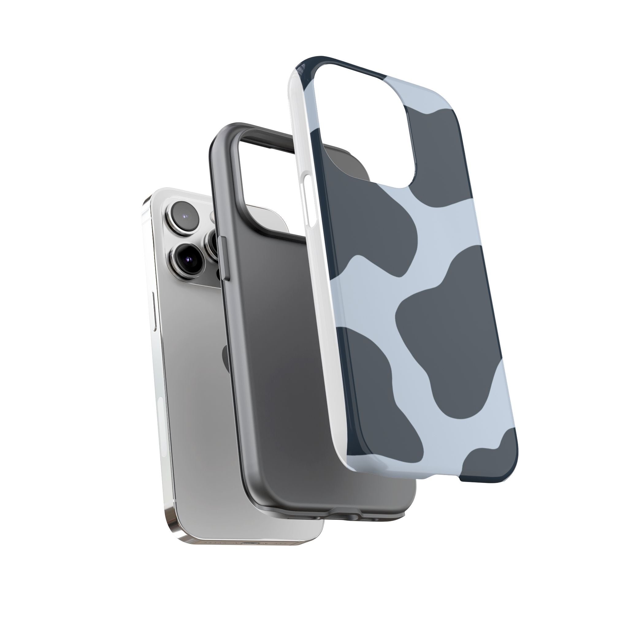 Cow Print Tough iPhone Case — Blue Black Abstract Pattern