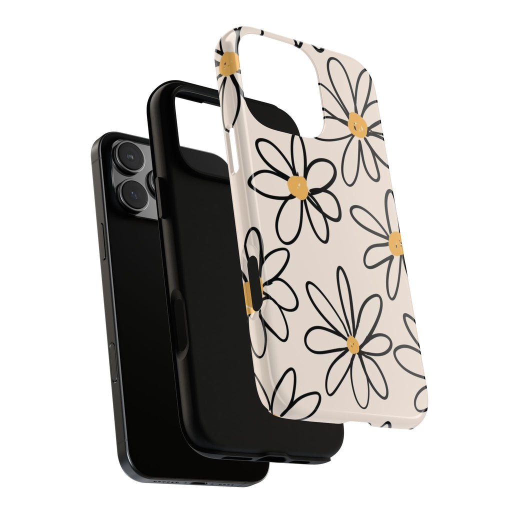 Daisy Sketch iPhone Case — Floral Protective Phone Cover