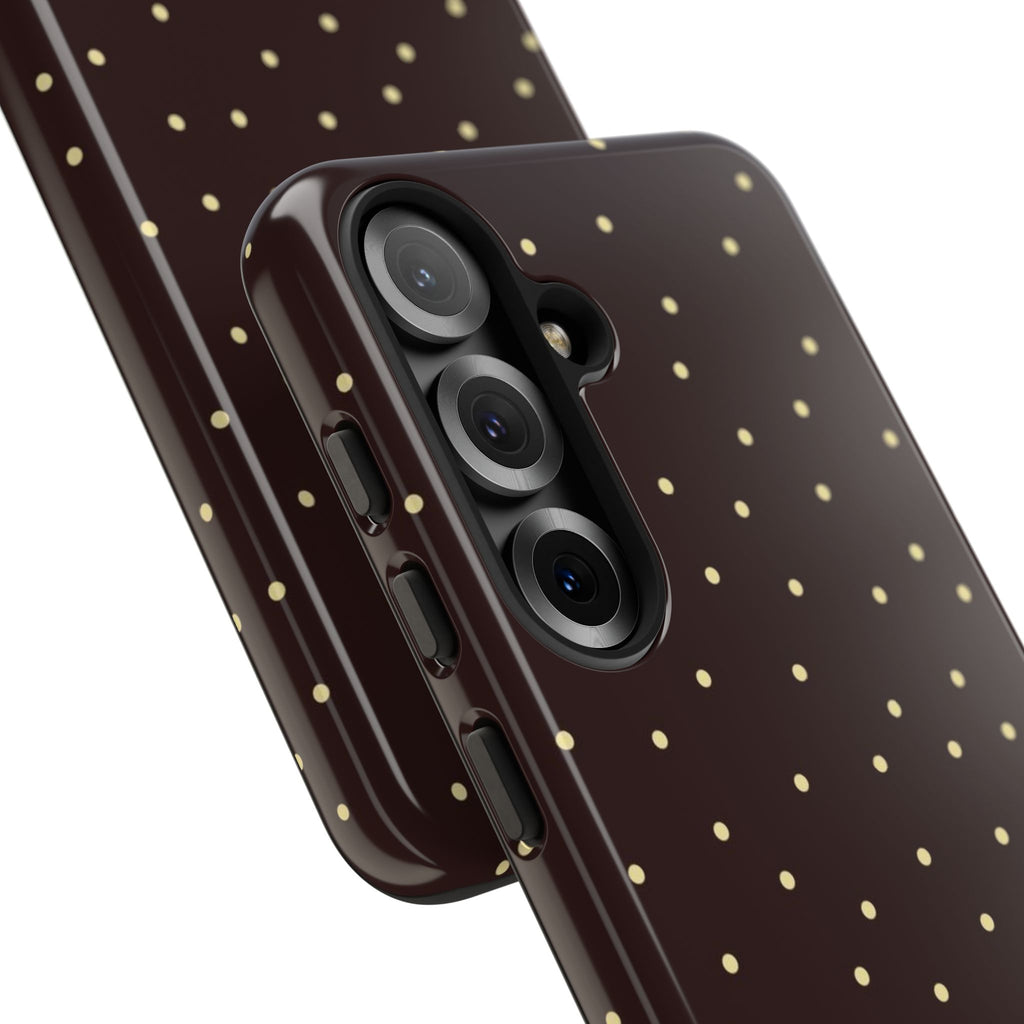 Brown Gold Polka Dot Tough Phone Case