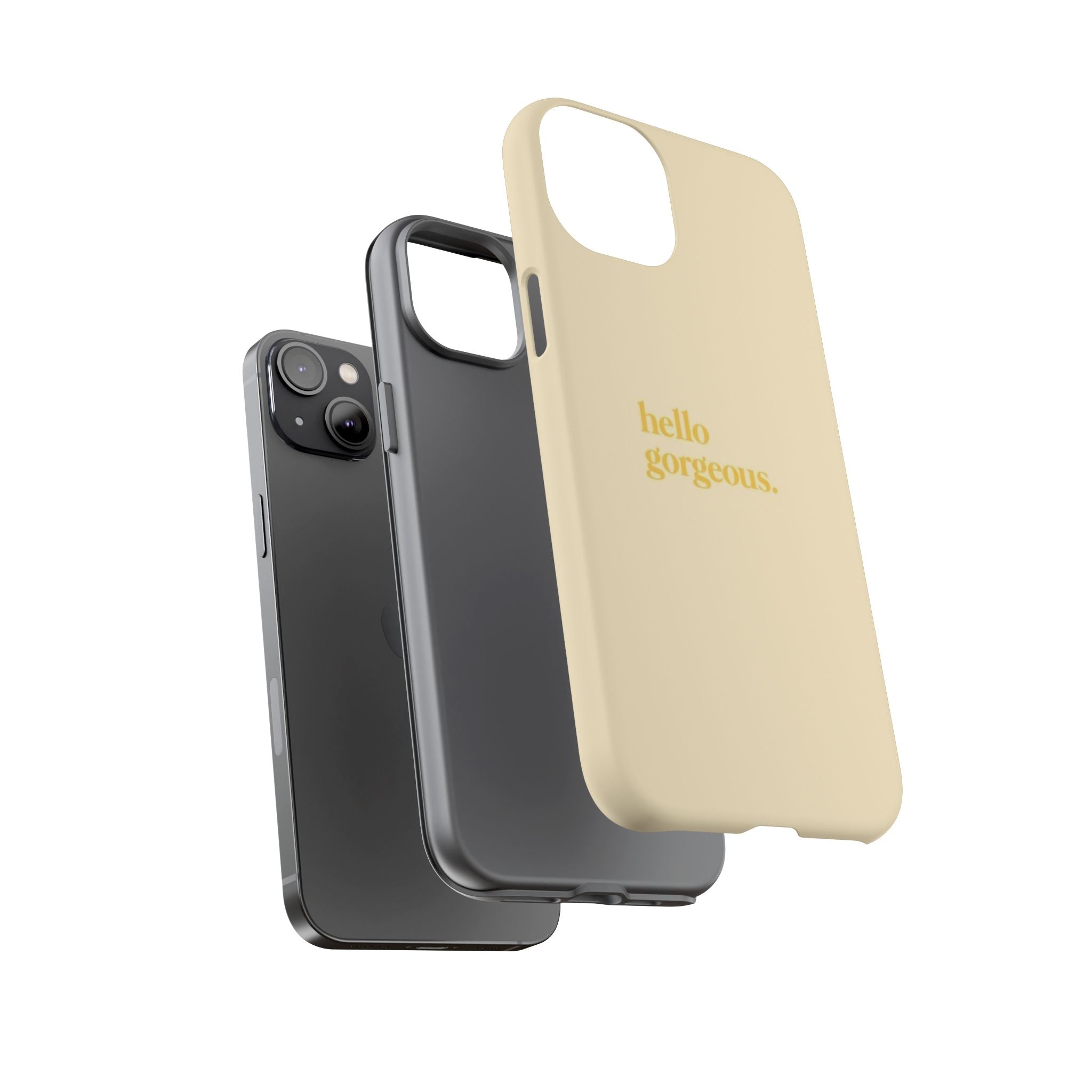 Hello Gorgeous iPhone Case — Cream Tough Protective Cover