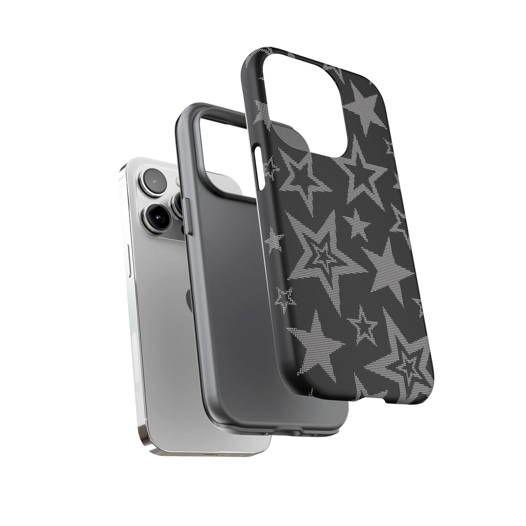 Black Star Pattern Tough Phone Case — Durable Protective Phone Cover