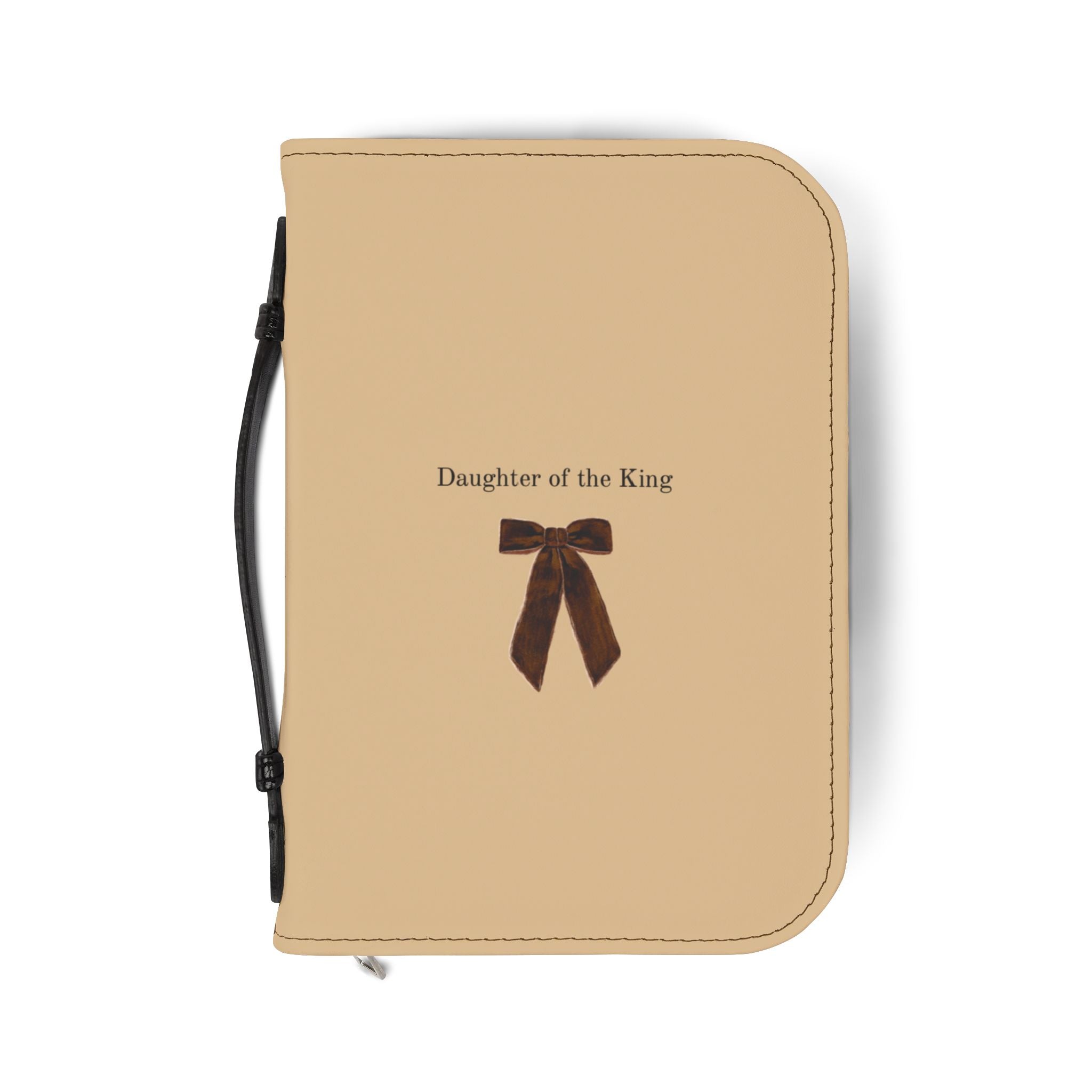 Bible Cover — "Daughter of the King" Zippered Leatherette Bible Case