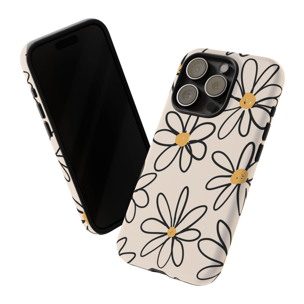 Daisy Sketch iPhone Case — Floral Protective Phone Cover