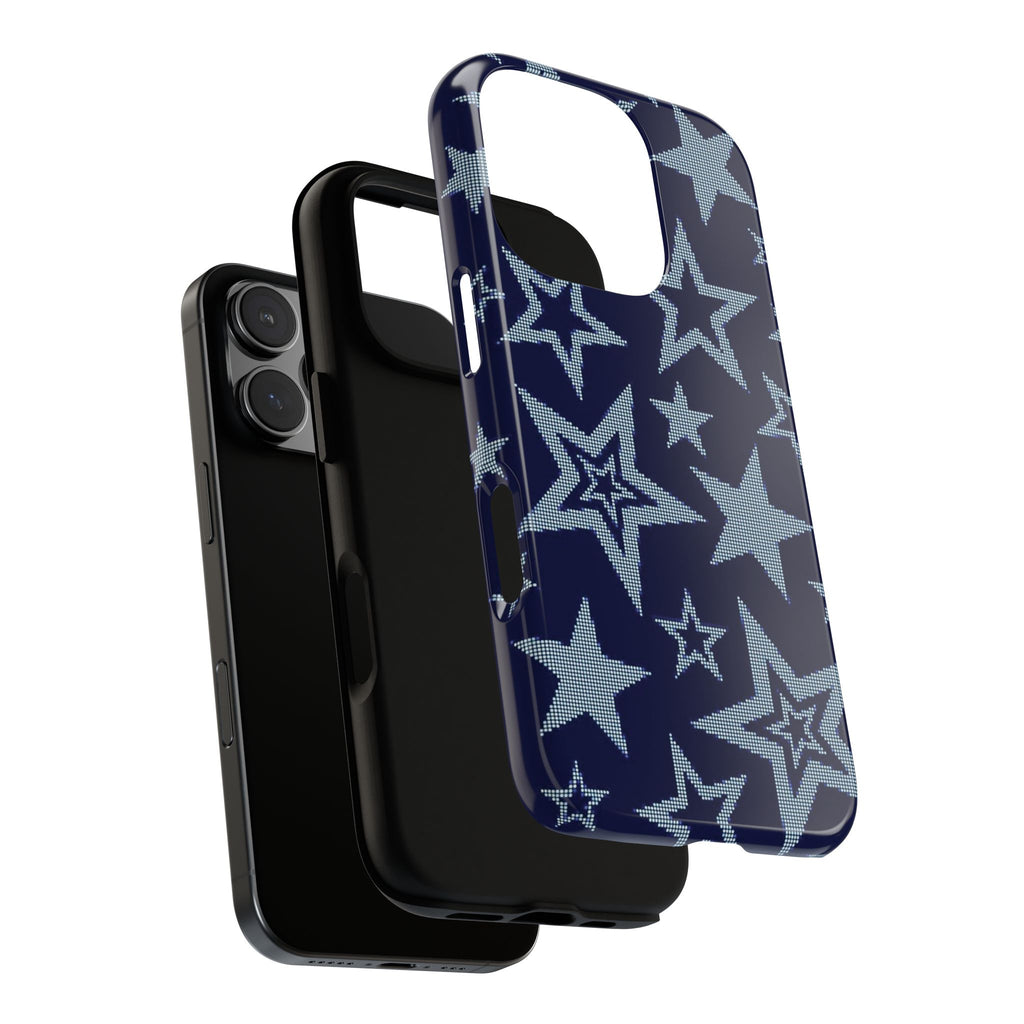 Navy Star Pattern Tough iPhone Case