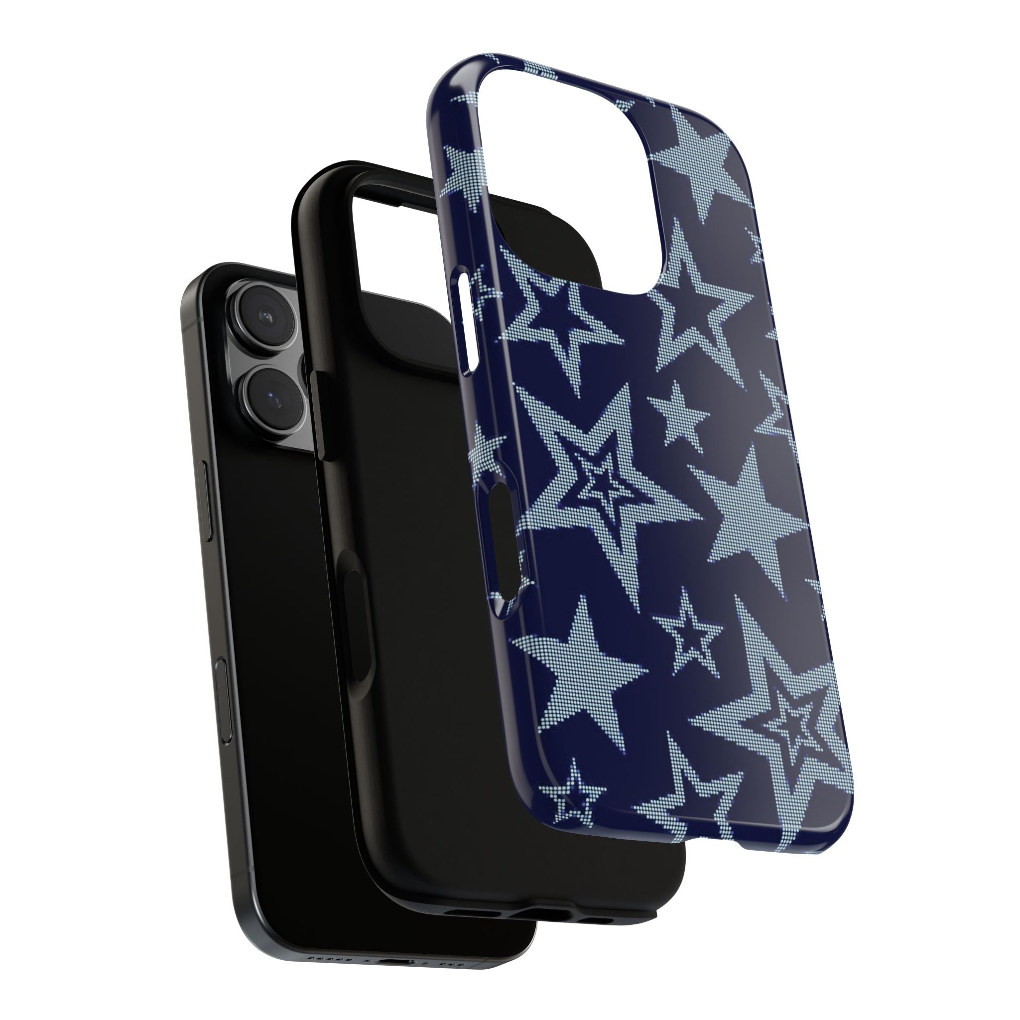 Navy Star Pattern Tough iPhone Case